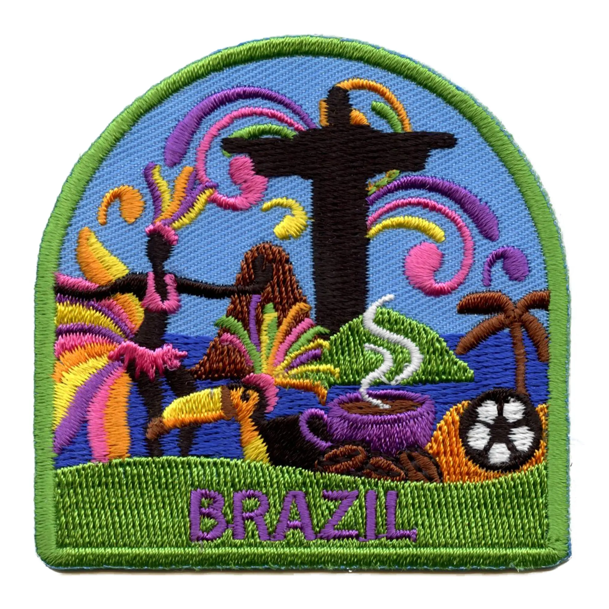 Brazil World Showcase Travel Patch Souvenir History Vacation Embroidered Iron On