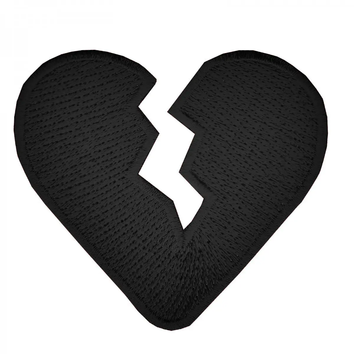 Broken Heart Embroidered Iron On Patch - Image 3