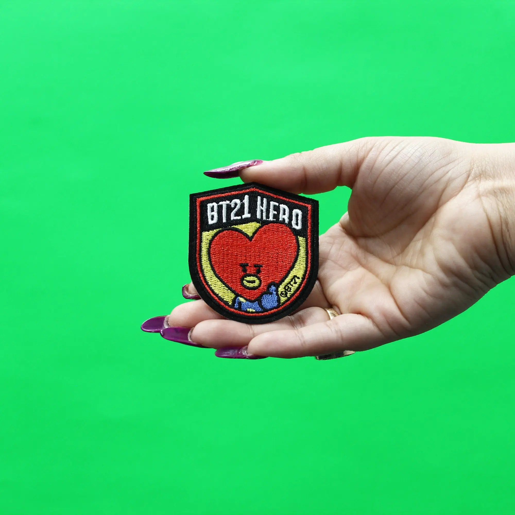 BT21 Hero Tata Patch BTS V Embroidered Iron On - Image 3