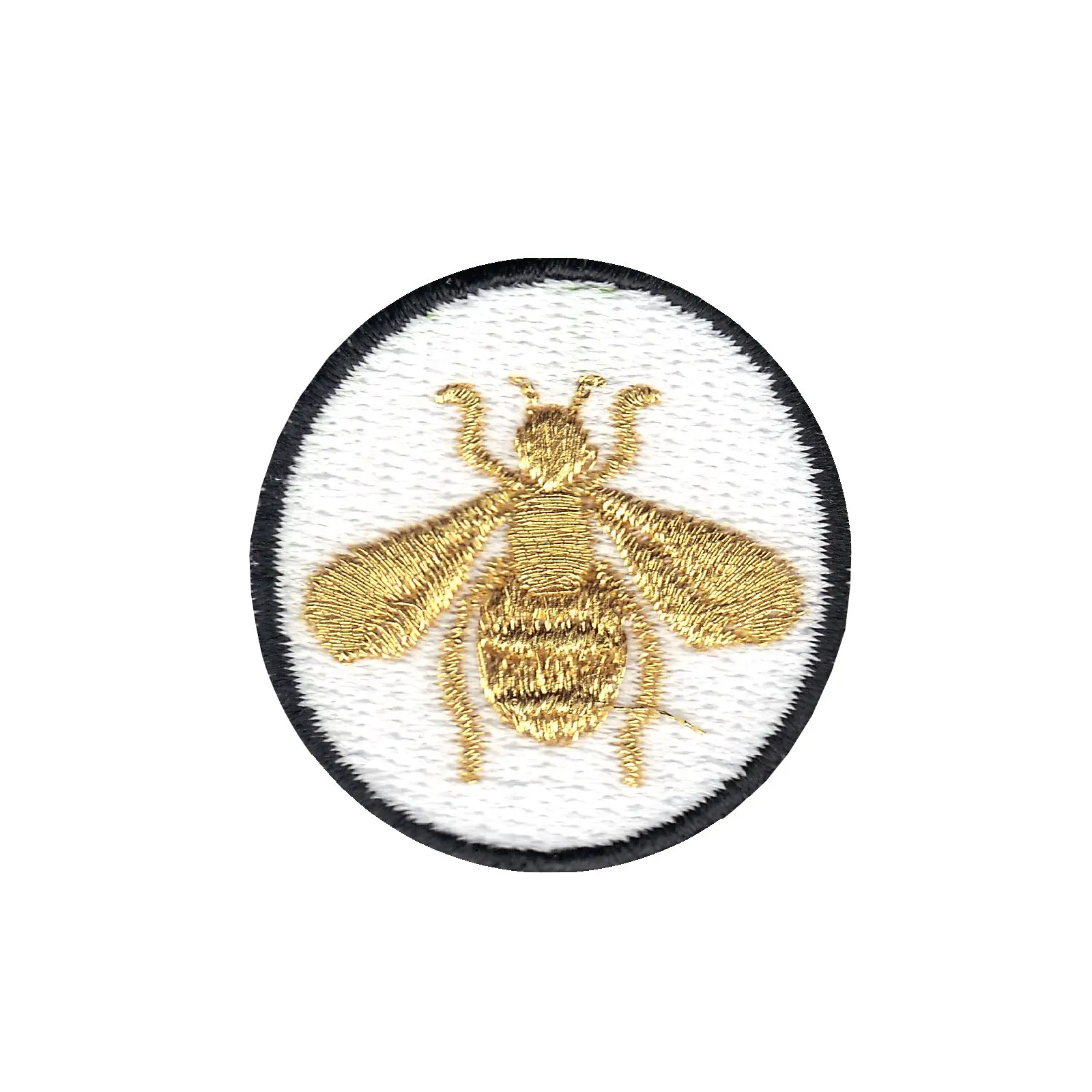 Gold Bumble Bee Embroidered Iron On Patch