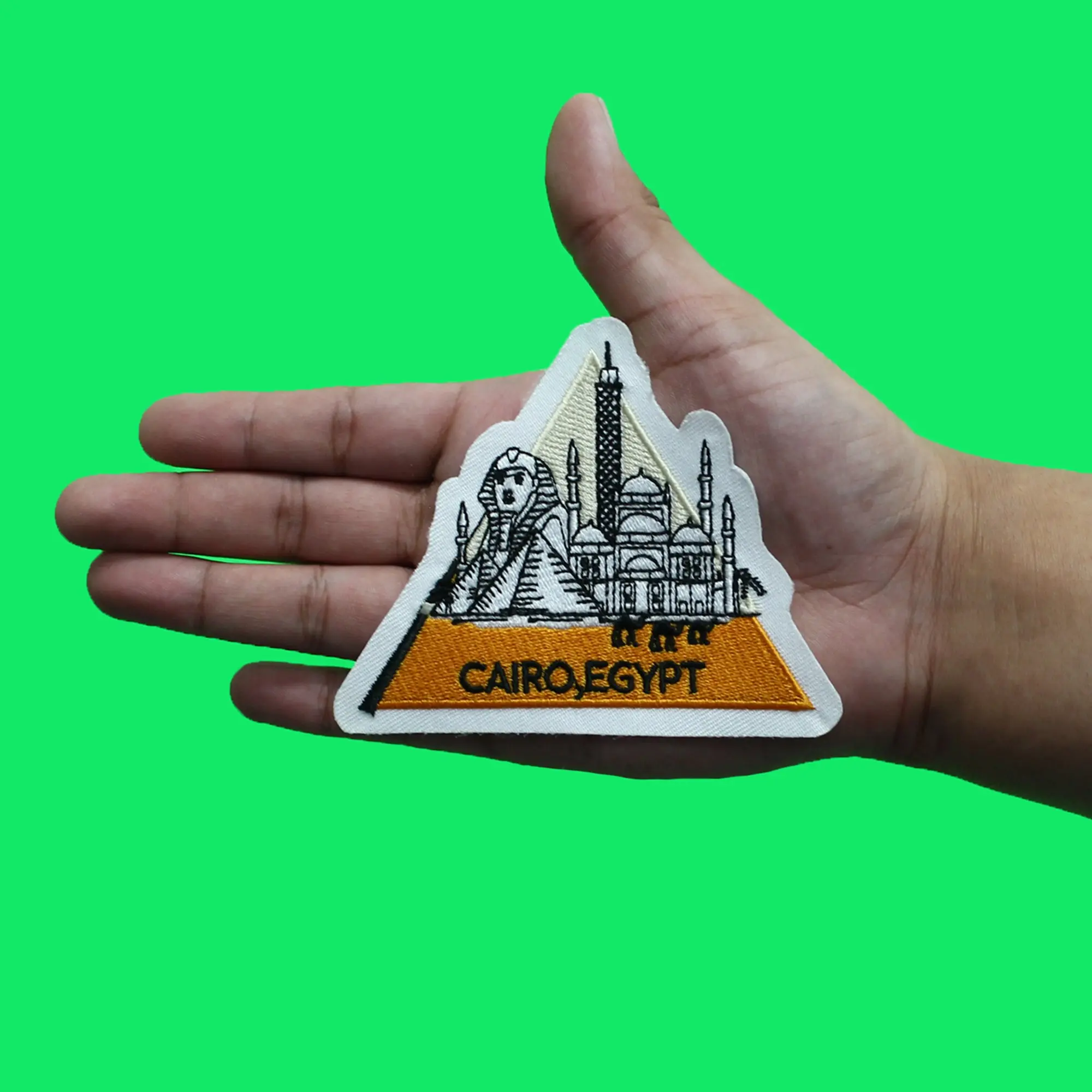 Cairo Egypt Pyramid Patch Temple Statues Desert Embroidered Iron On - Image 2