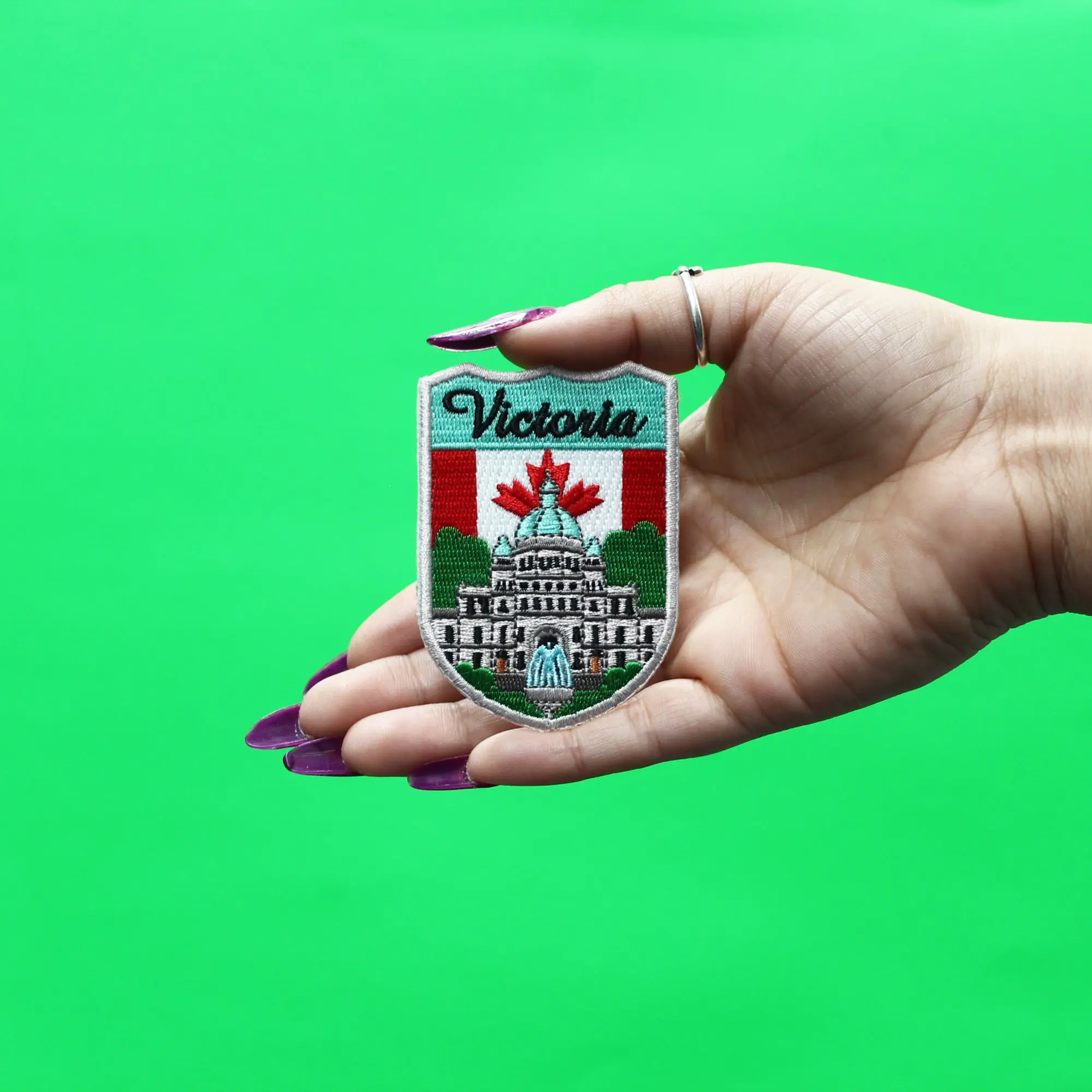 Victoria Canada Tourist Travel Patch City World Shield Embroidered Iron On - Image 2