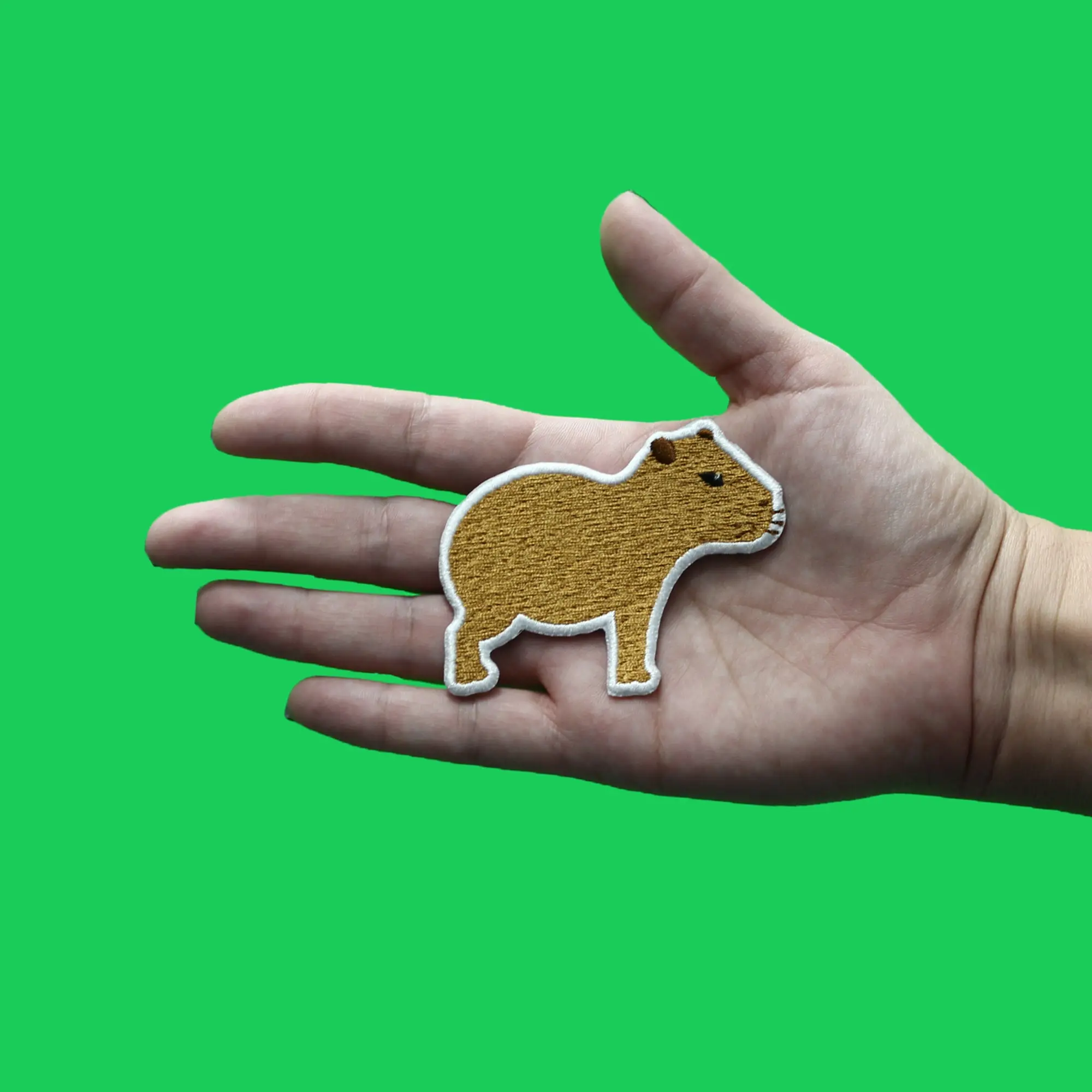 Cute Capybara Patch Large Aquatic Mammal Embroidered Iron On - Image 2