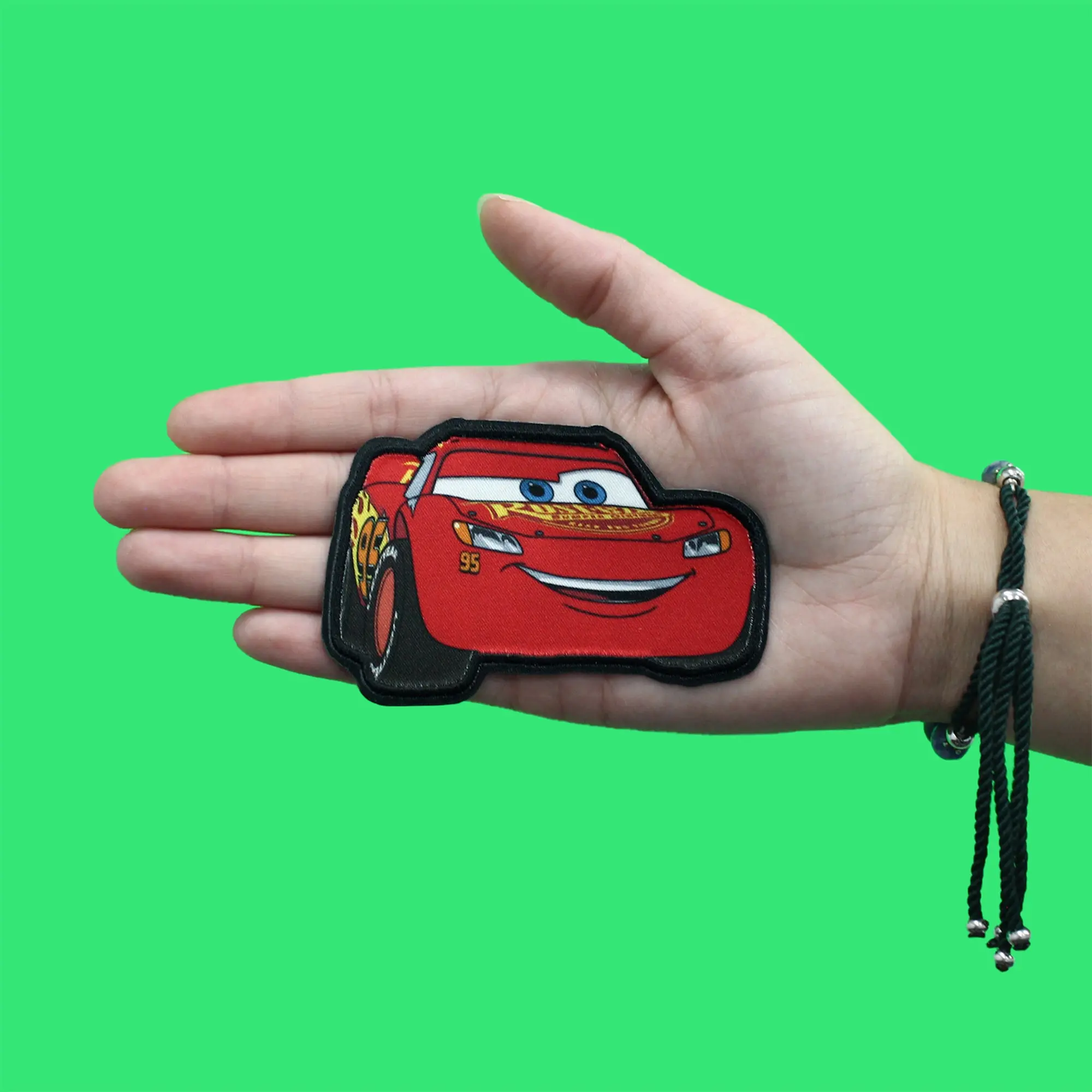 Cars Lightning McQueen Patch Disney Smile Racing Sublimated Embroidery Iron On - Image 2