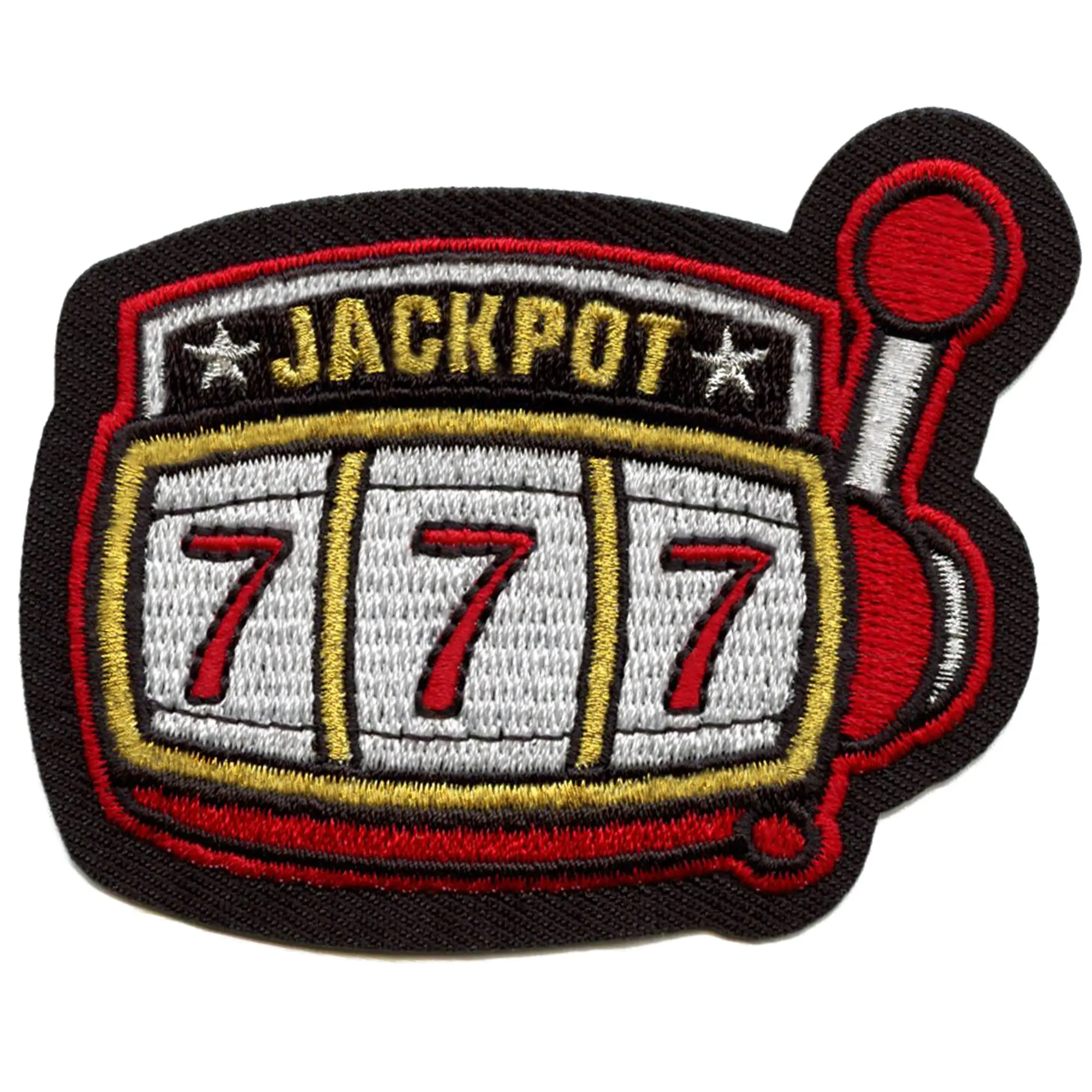 Casino Lucky Jackpot Patch Gambling Triple Seven Vegas Embroidered Iron On