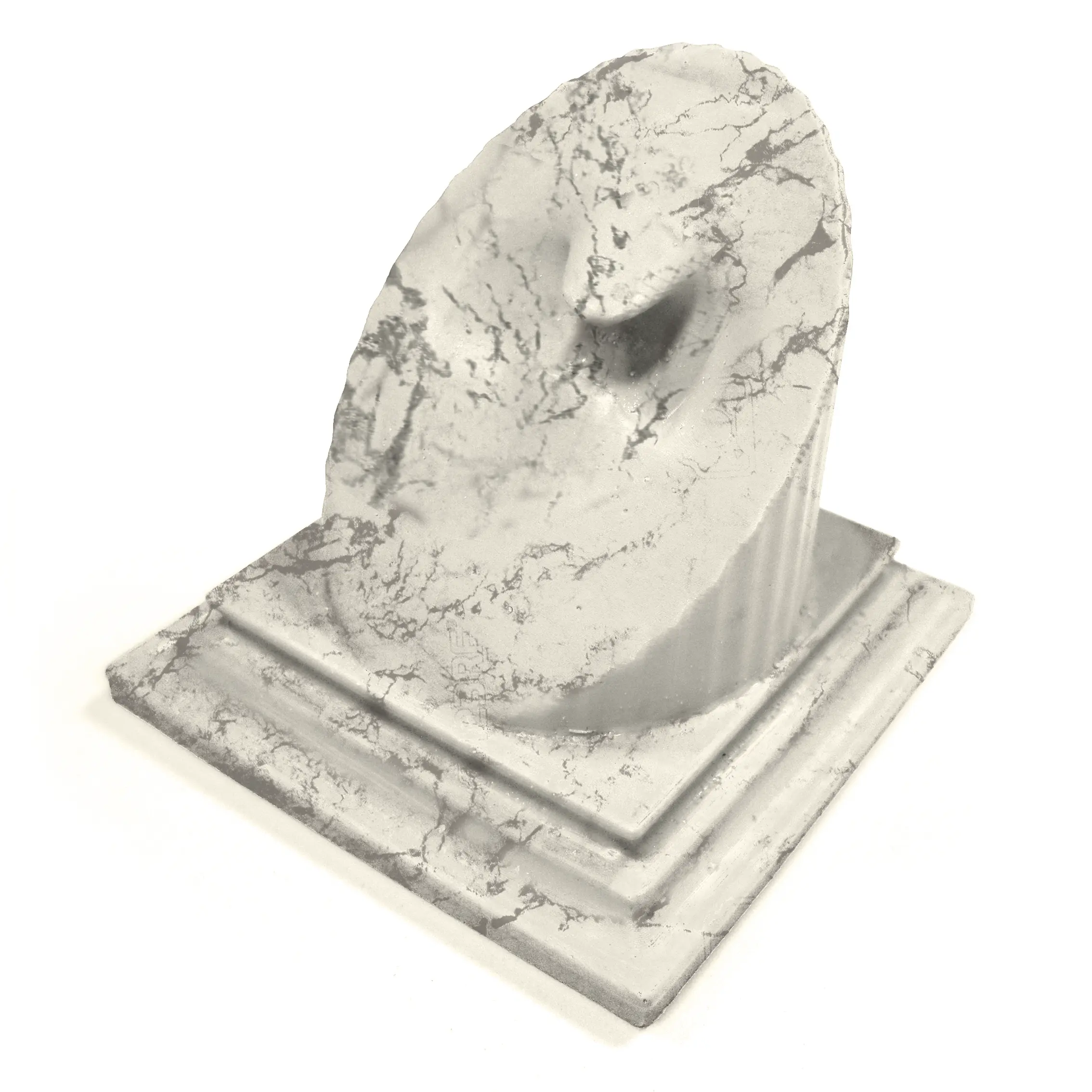 Championship Ring Display Stand Roman Pillar Calacatta Marble Motif Pattern