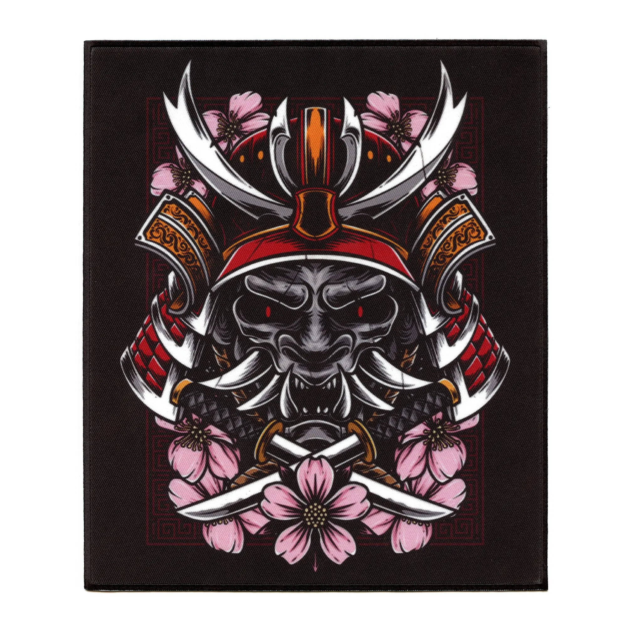 Cherry Blossom Demon Samurai Back Patch FotoPatch XL Embroidered Iron On