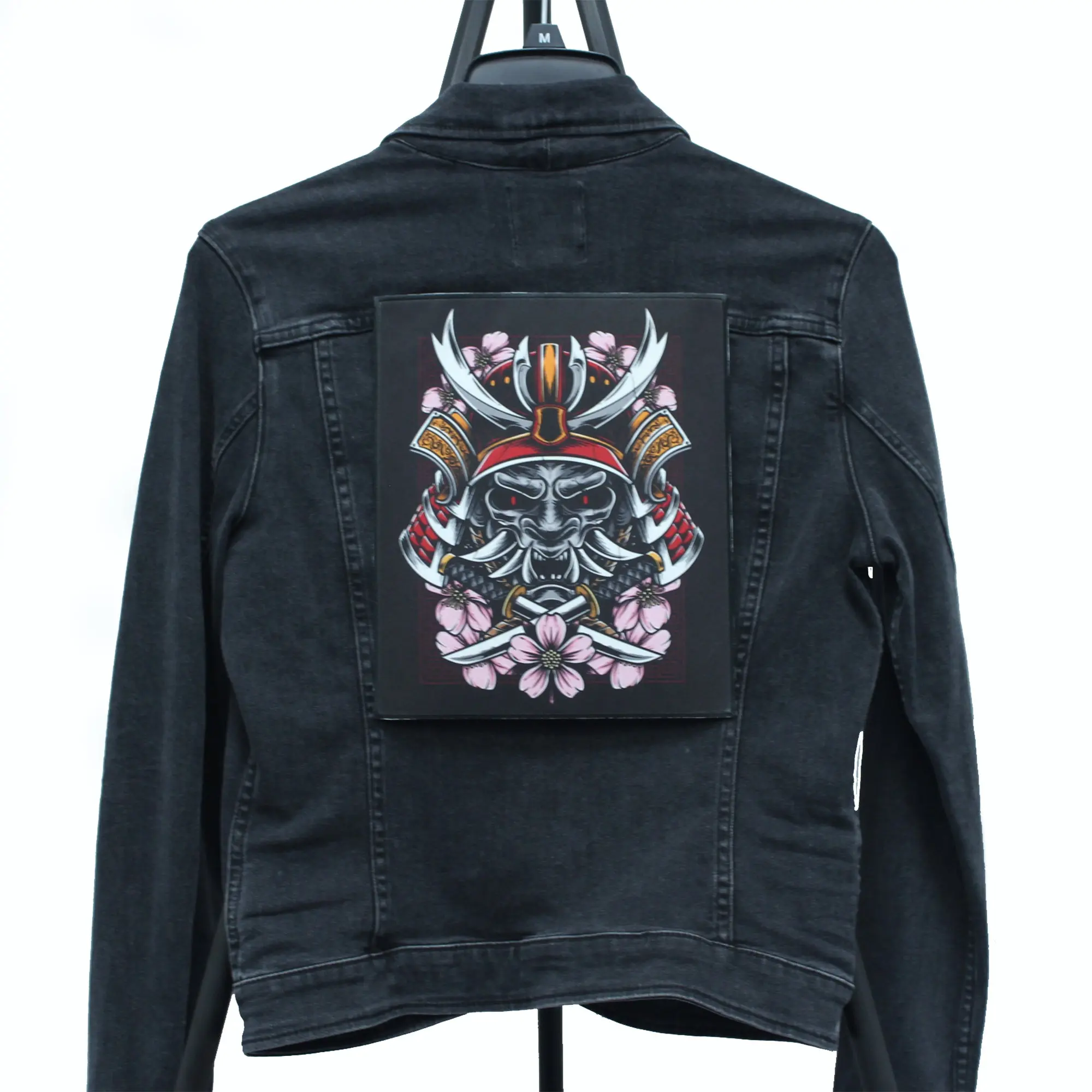 Cherry Blossom Demon Samurai Back Patch FotoPatch XL Embroidered Iron On - Image 2