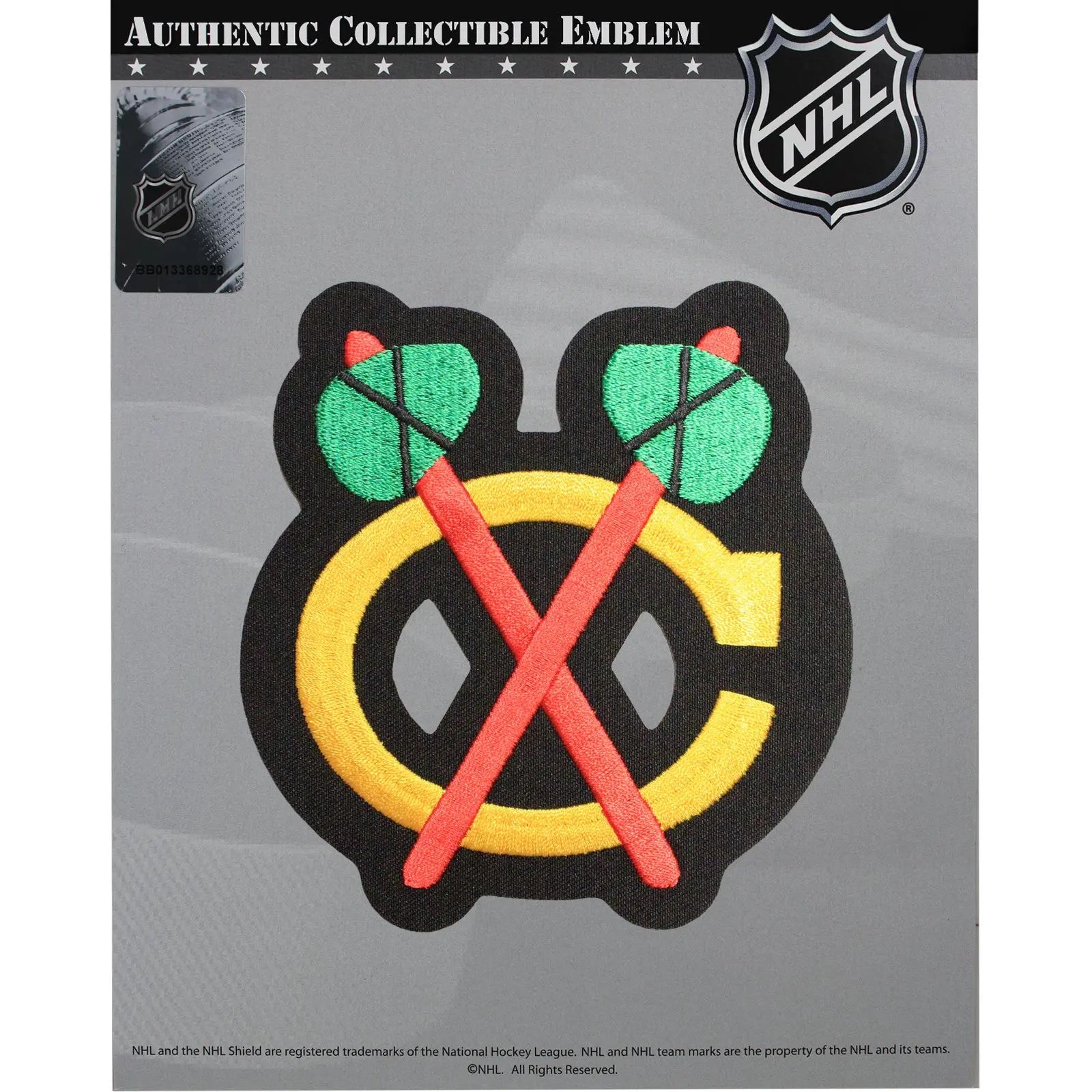 Chicago Blackhawks Shoulder Tomahawks Logo Road Jersey Patch (Red Sticks) - Image 3
