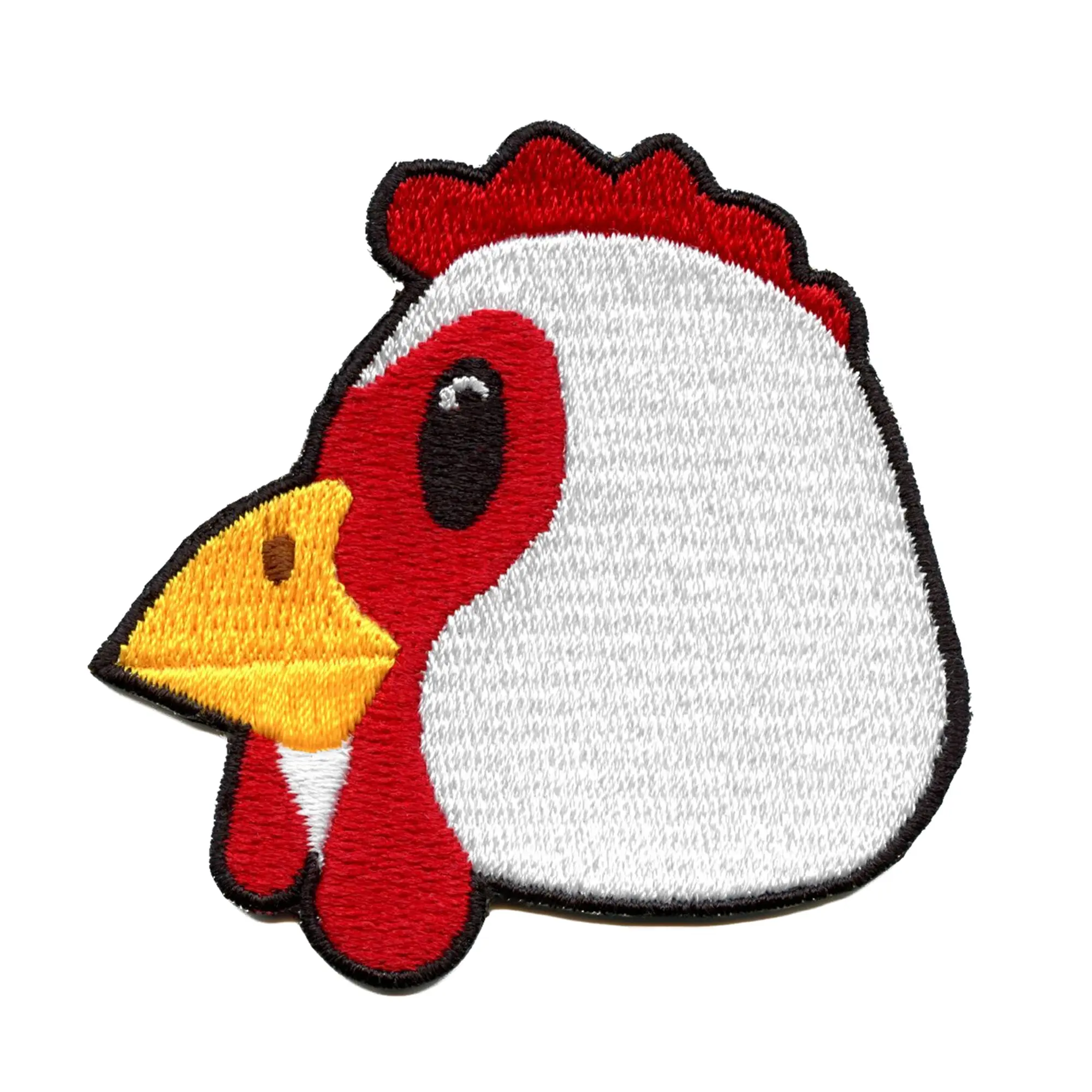 Chicken Head Patch Keyboard Animal Text Embroidered Iron On