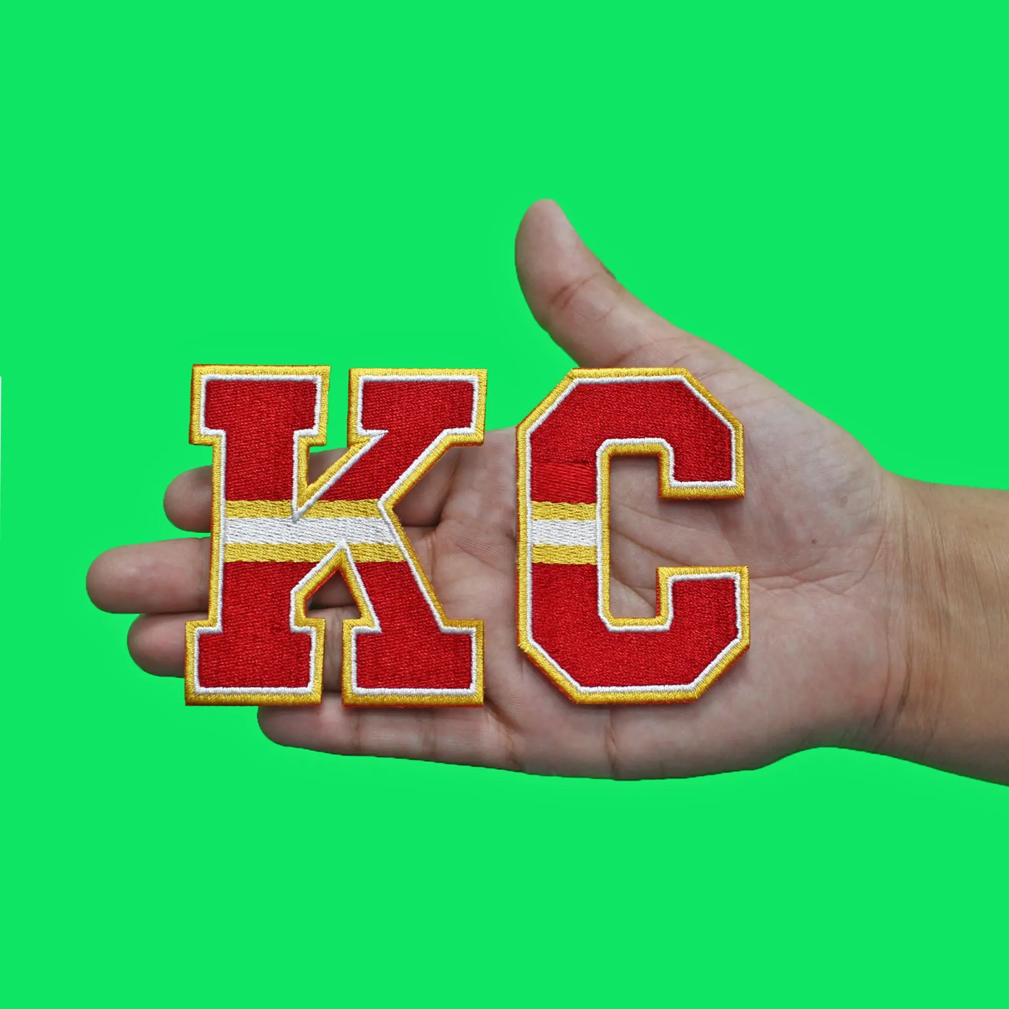Kansas City Letters KC Patch Set Football Missouri Embroidered Iron On - Image 2