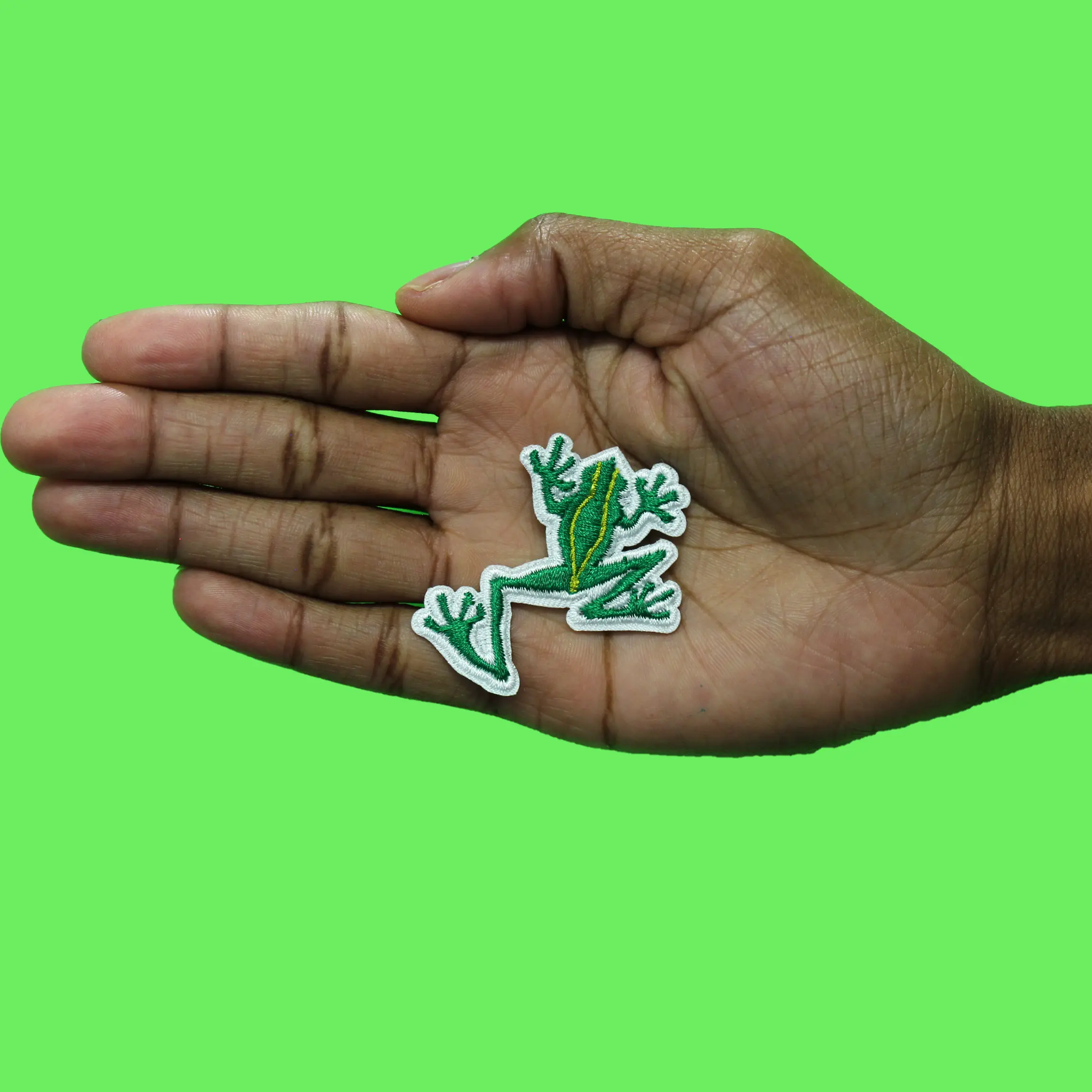 Climbing Green Frog Patch Coqui Aesthetic Animal Embroidered Iron On - Image 2