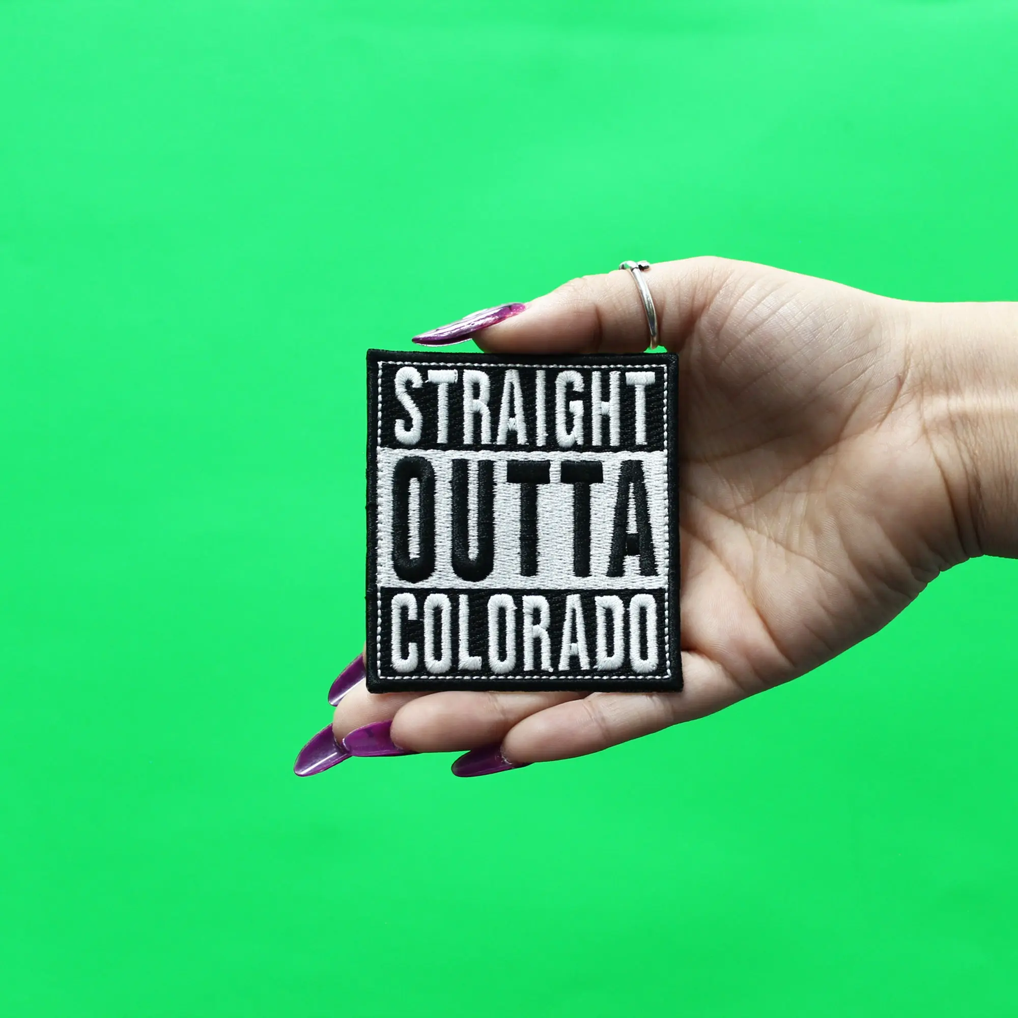 Straight Outta Colorado Patch Embroidered Iron On - Image 2
