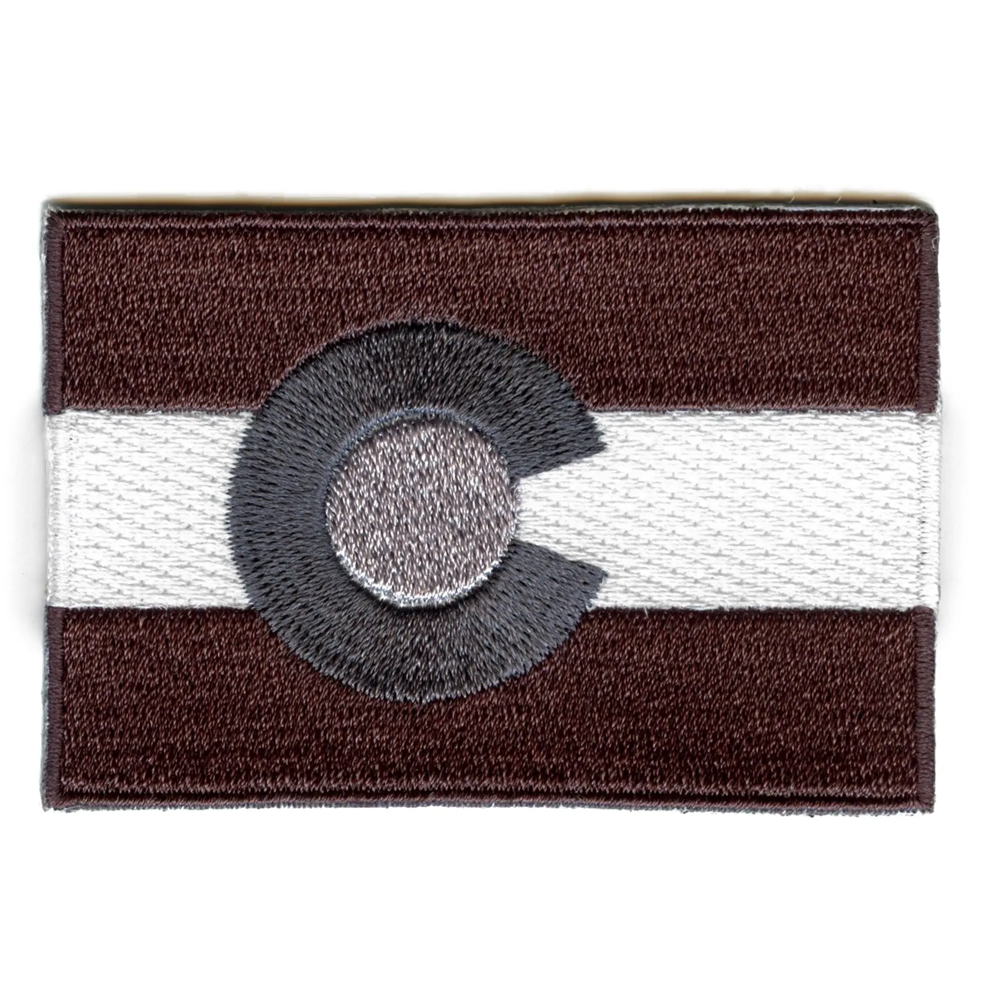 Colorado State Flag Grayscale Embroidered Iron On Patch