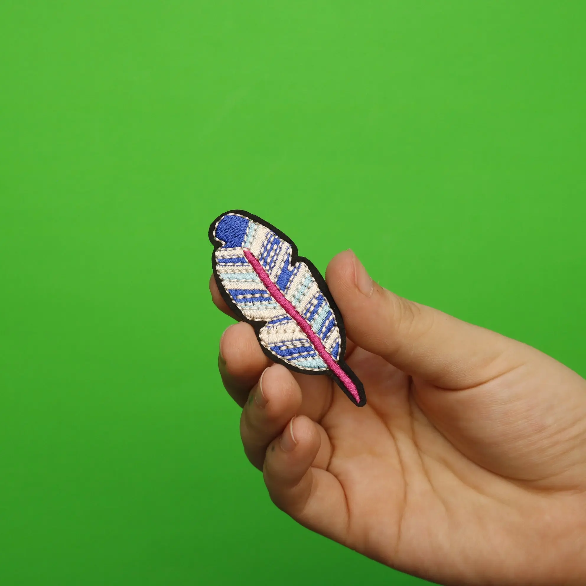 Colorful Feather Embroidered Iron On Patch - Image 2