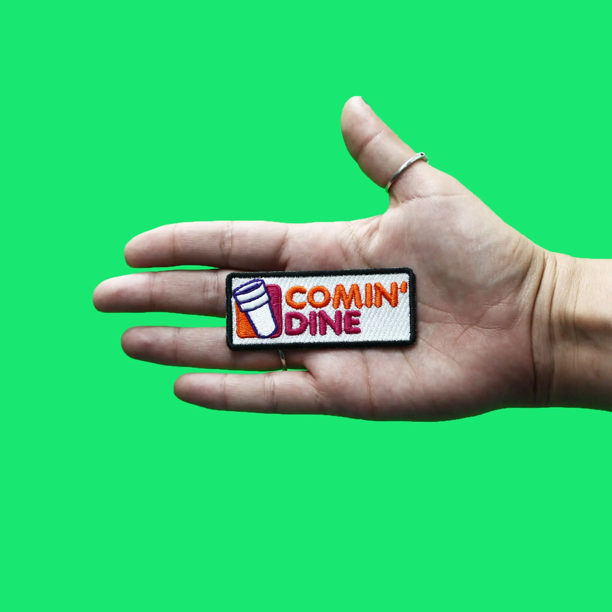 Comin Dine Double Cup Patch Coffee Shop Parody Embroidered Iron On - Image 3