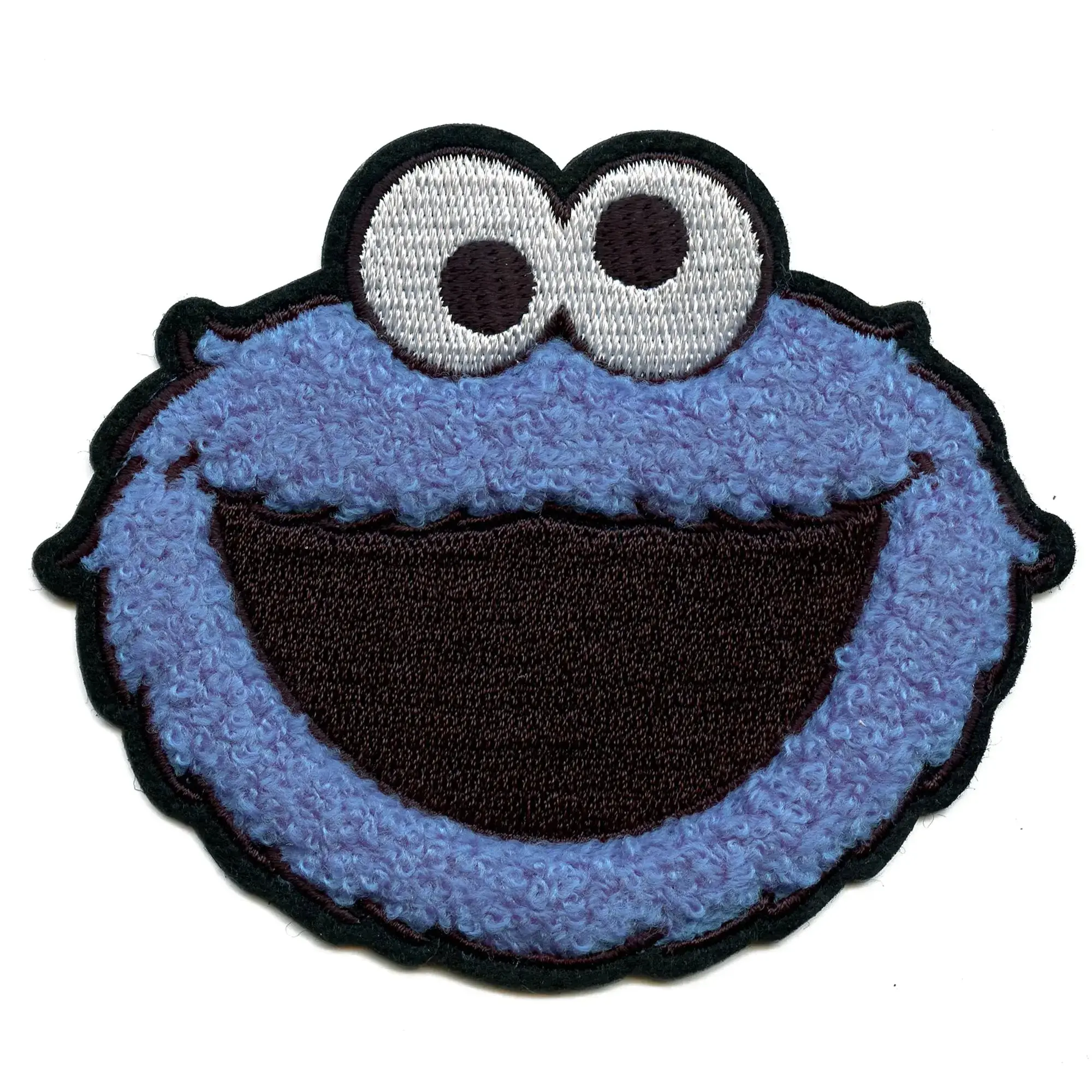 Cookie Monster Portrait Patch 123 Sesame Street Chenille Embroidered Iron-On - Image 2