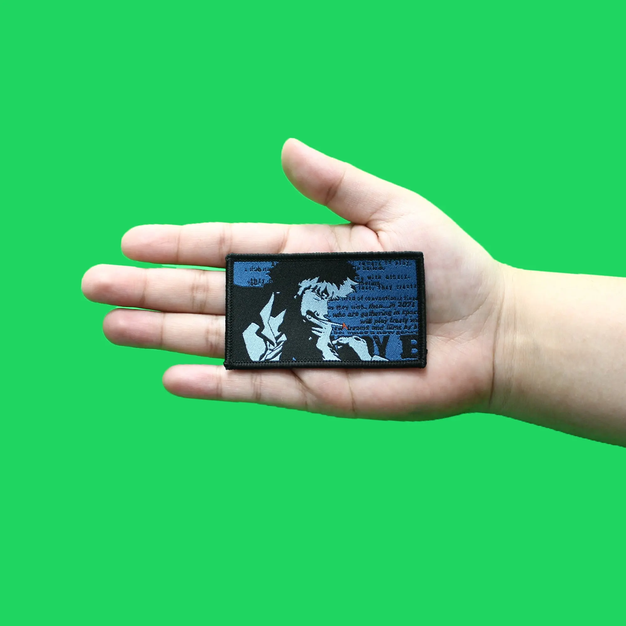 Cowboy Bebop Spike Blue Patch Anime Bounty Western Woven Iron-On - Image 3