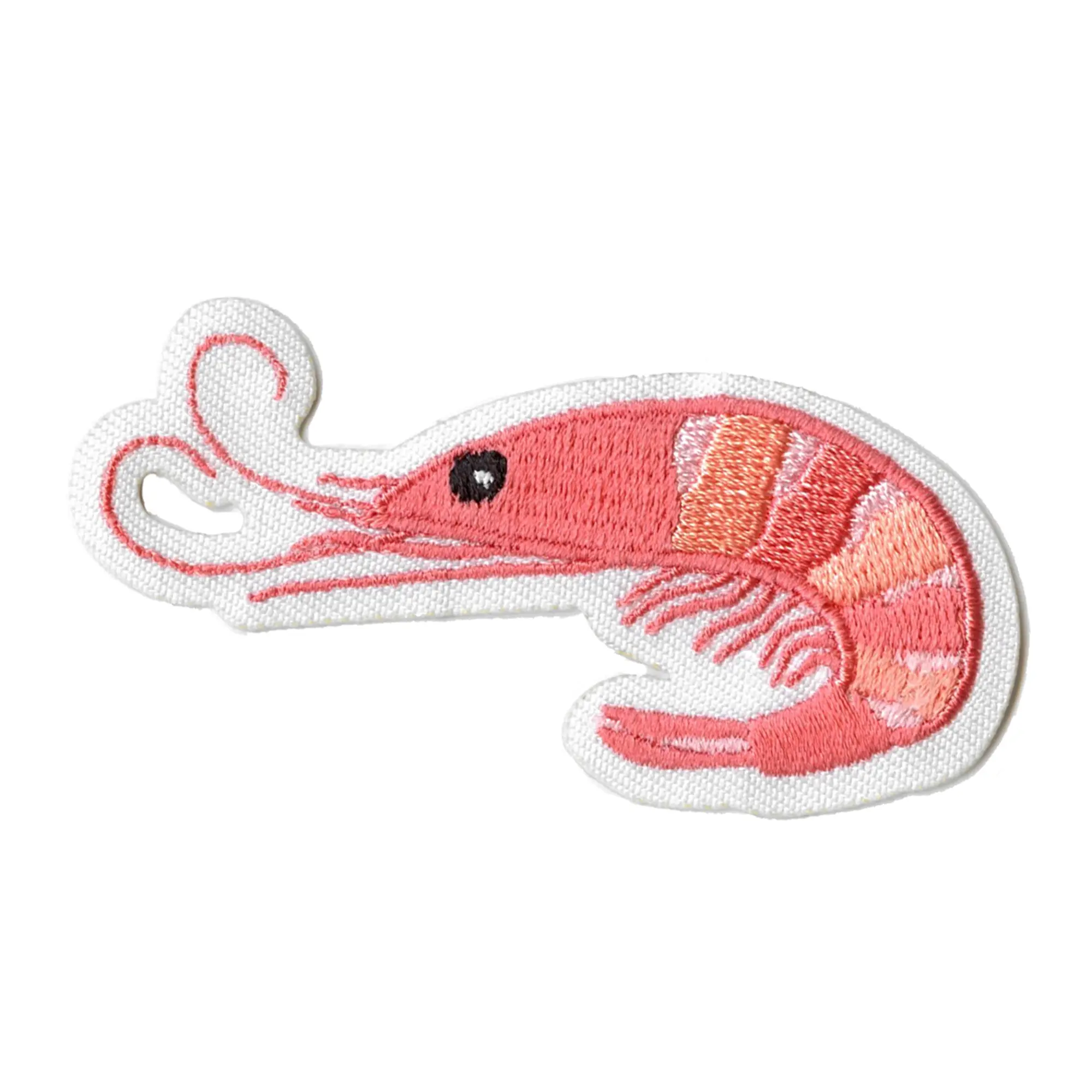 Cute Shrimp Embroidered Friendly Food Iron On Patch