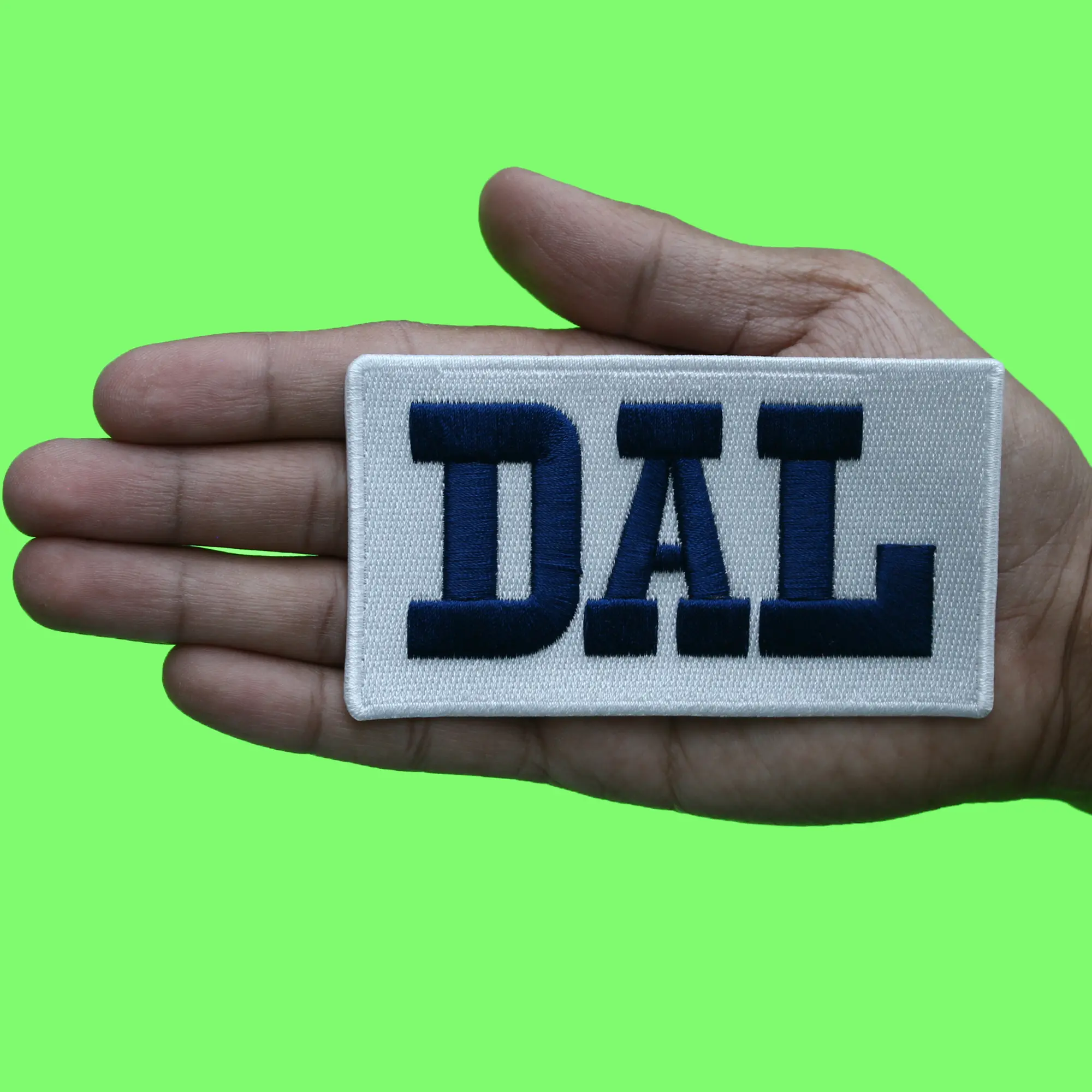 Dal Box Script Patch Dallas Sports Fan Embroidered Iron On - Image 2