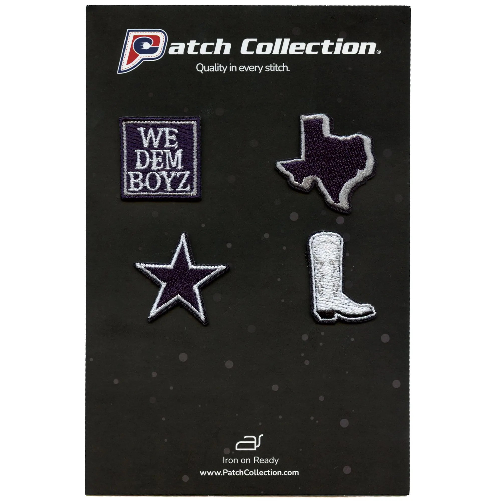 Dallas Football 4 Pack Mini Set Patch Boot Star Texas Embroidered Iron On - Image 2