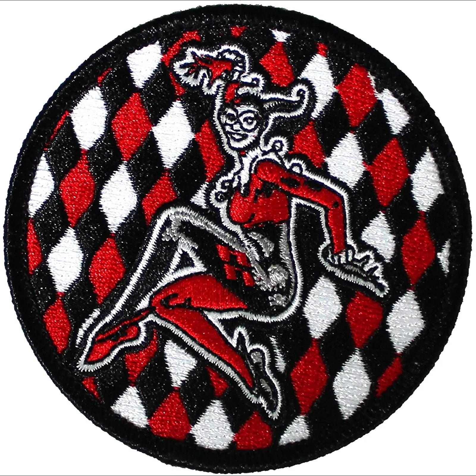 DC Comics Batman Harley Quinn Pose Iron On Applique Patch (Round)
