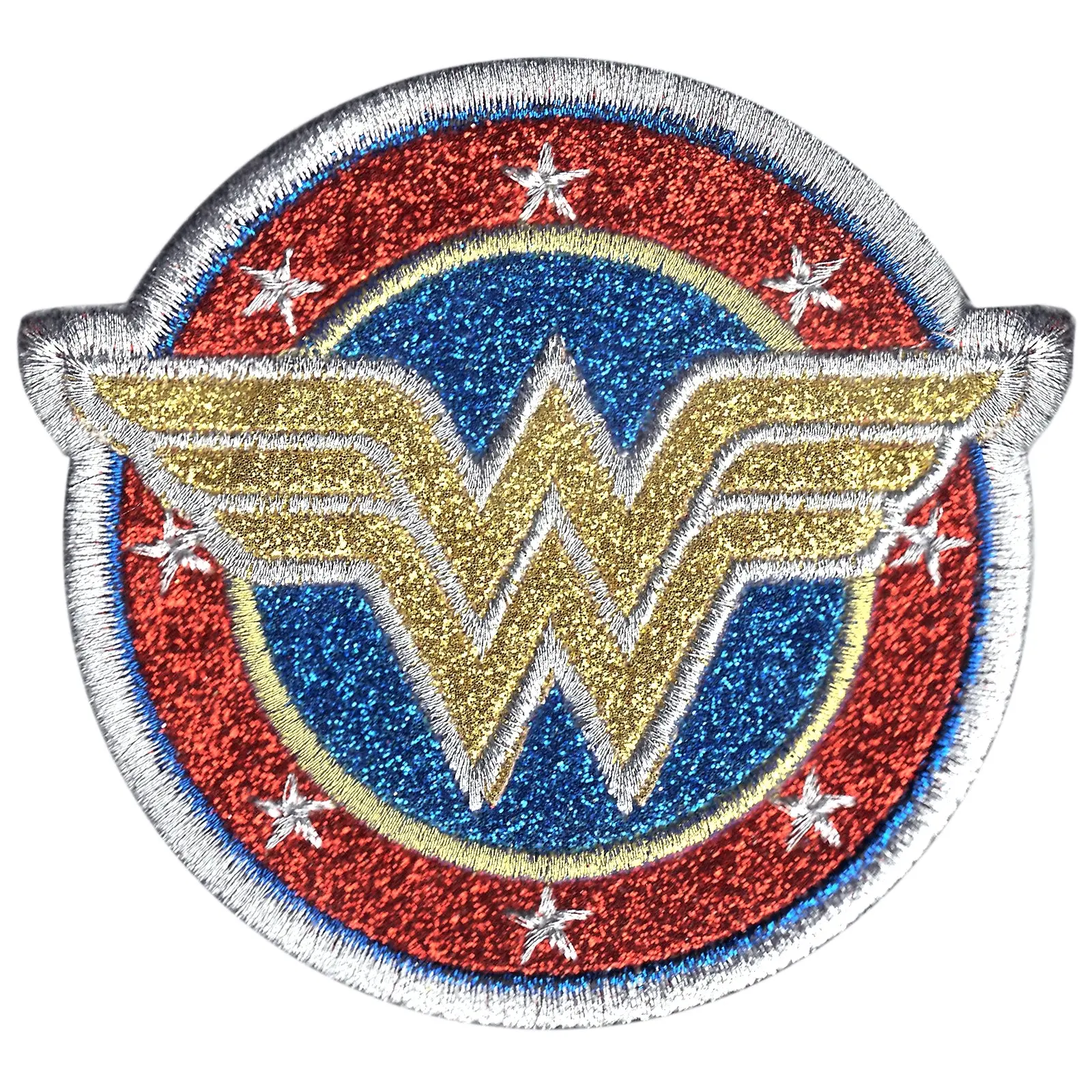 DC Comics Wonder Woman Gold Shield With Glitter Iron On Patch