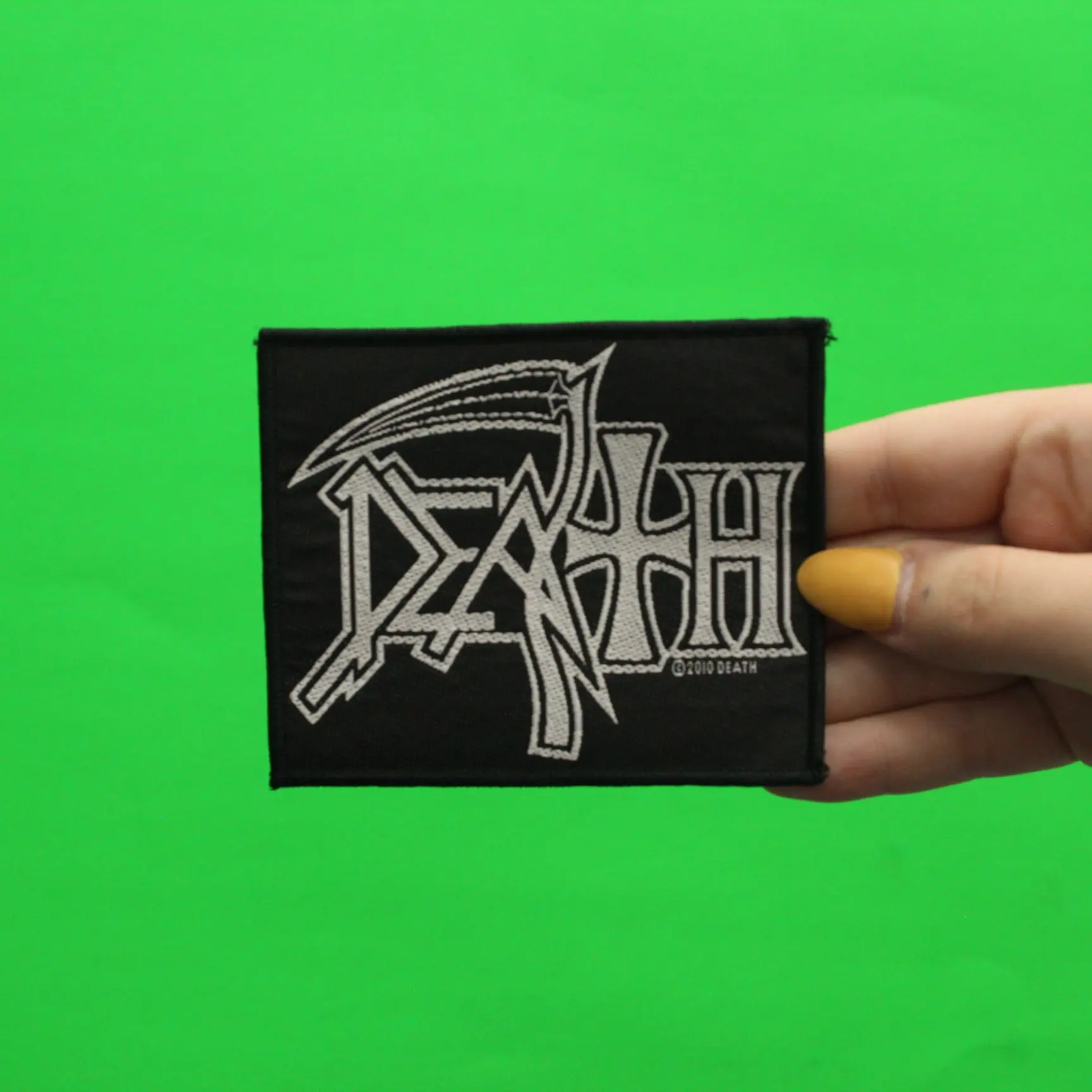 Death Scythe Logo Patch Metal Rock Band Woven Sew On - Image 2