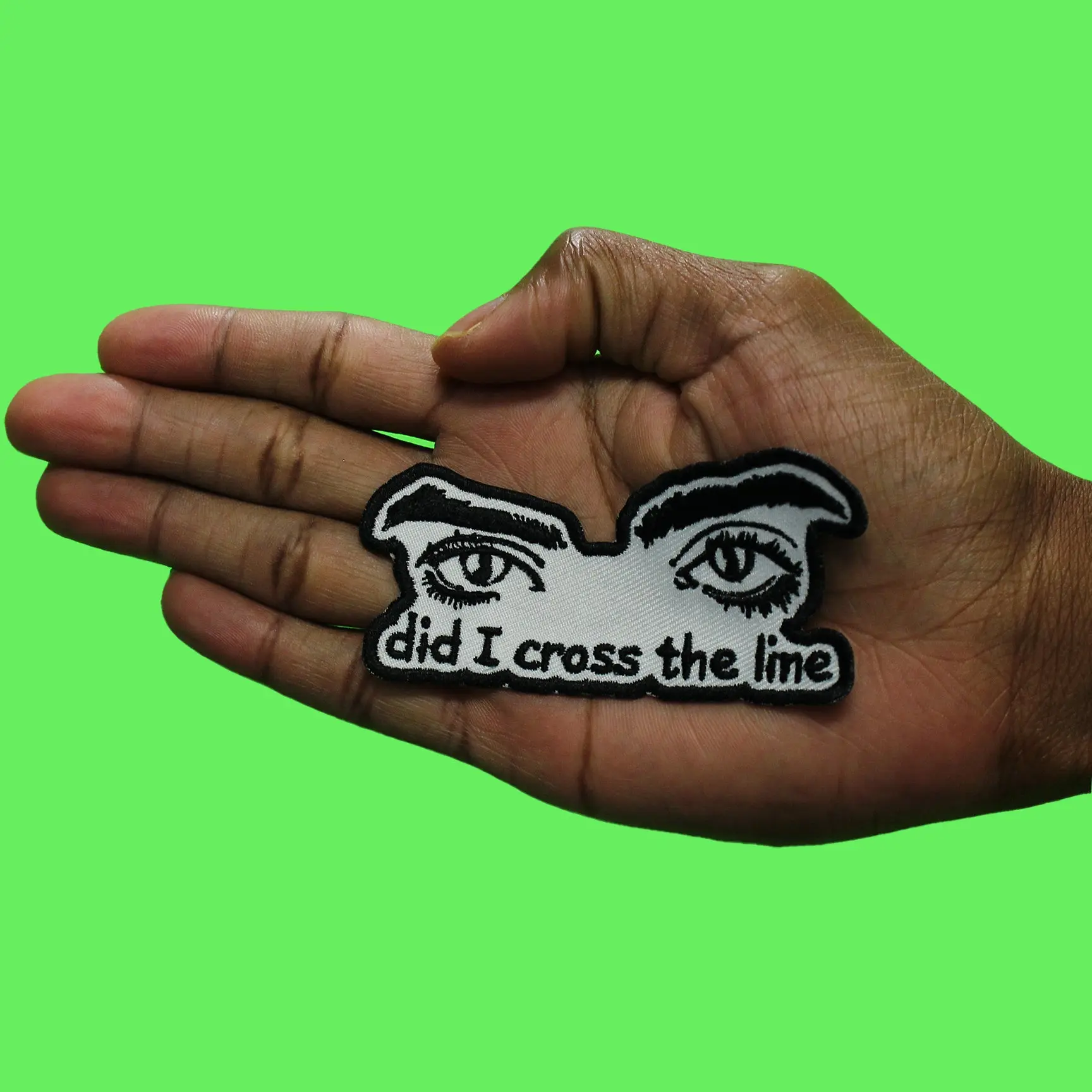 Did I Cross The Line Patch Pop Singer Eyes Embroidered Iron On - Image 2