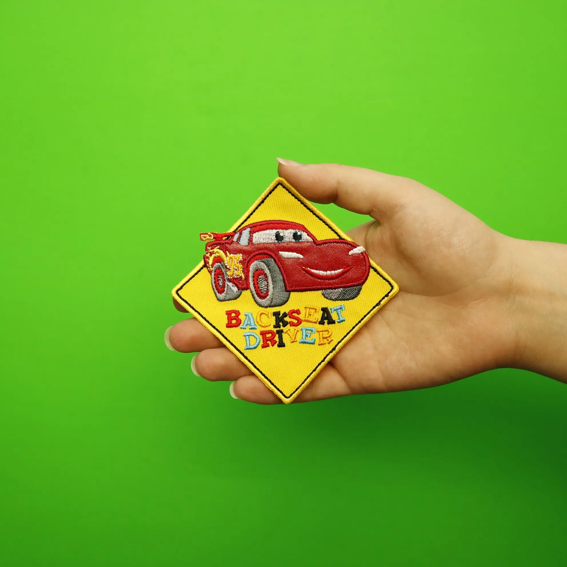 Disney Cars "Backseat Driver" Lightning McQueen Embroidered Applique Patch - Image 3