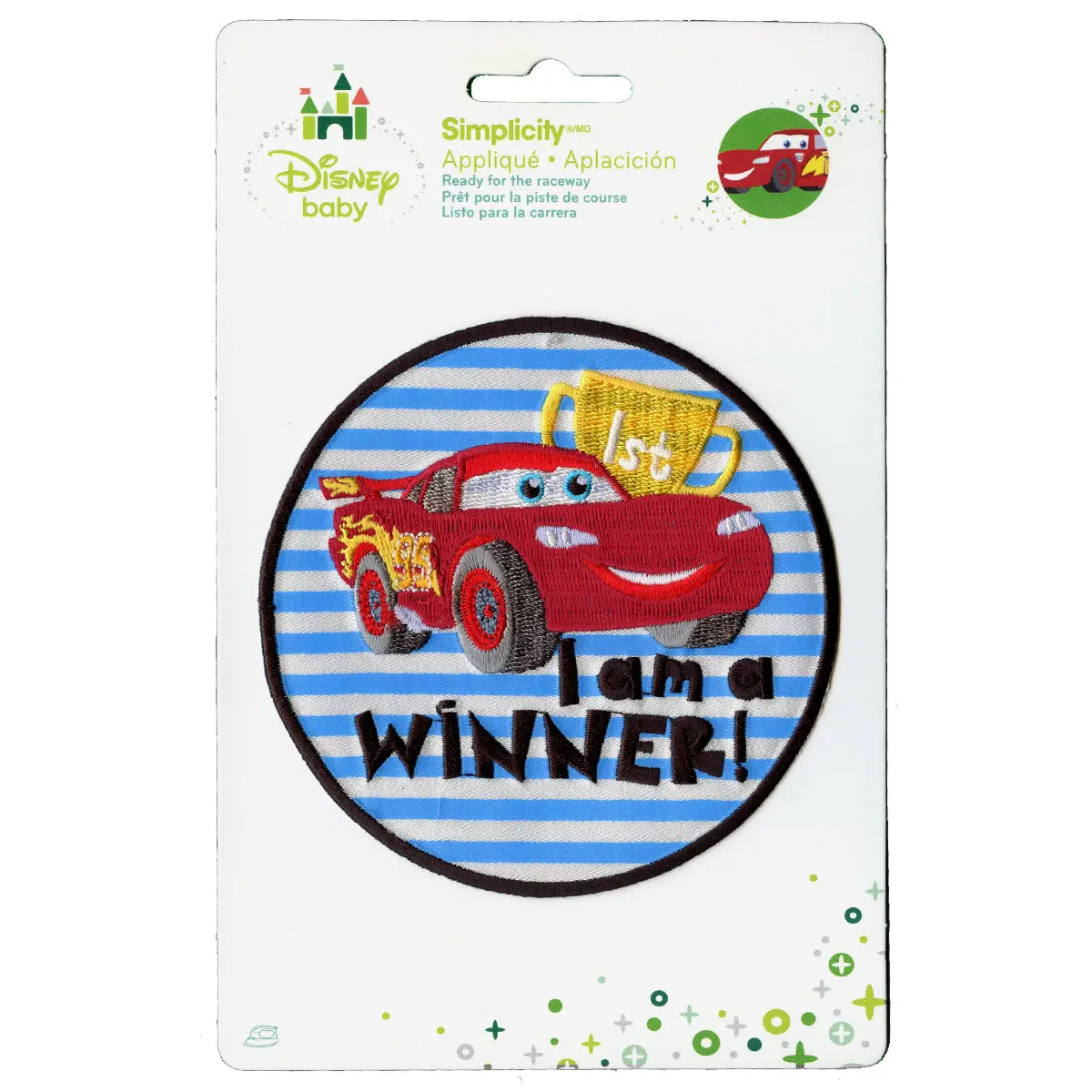 Disney Cars Lightning McQueen "I Am A Winner" Embroidered Applique Iron On Patch - Image 2