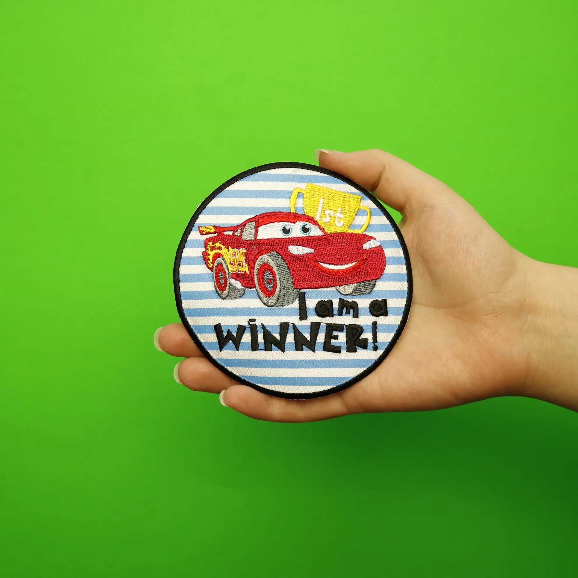 Disney Cars Lightning McQueen "I Am A Winner" Embroidered Applique Iron On Patch - Image 3