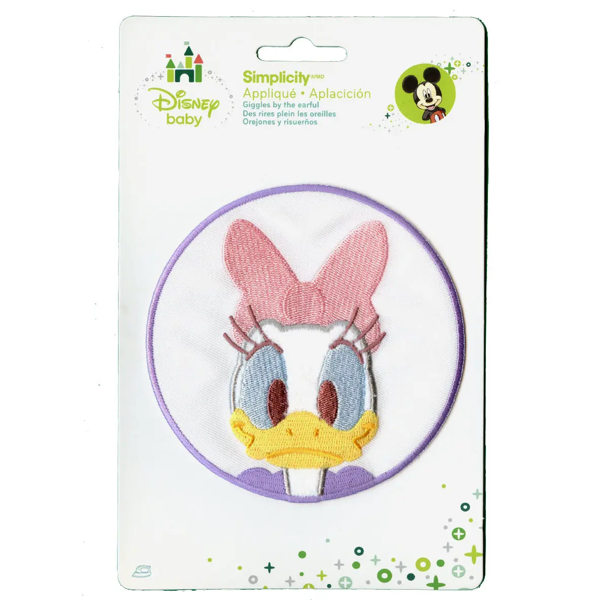 Disney Daisy Duck In Lavender Circle Embroidered Applique Iron On Patch - Image 2