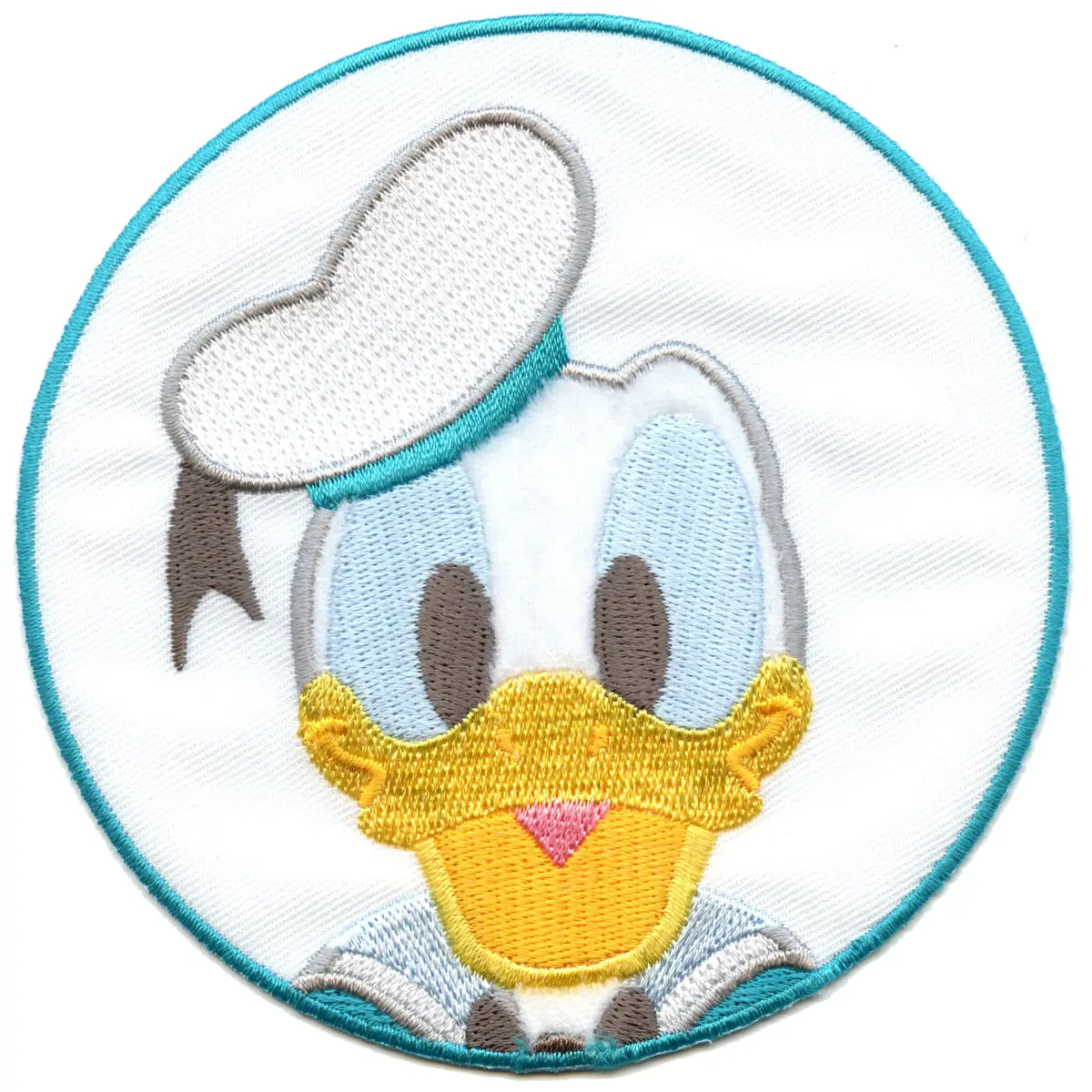 Disney Donald Duck In Blue Circle Embroidered Applique Iron On Patch