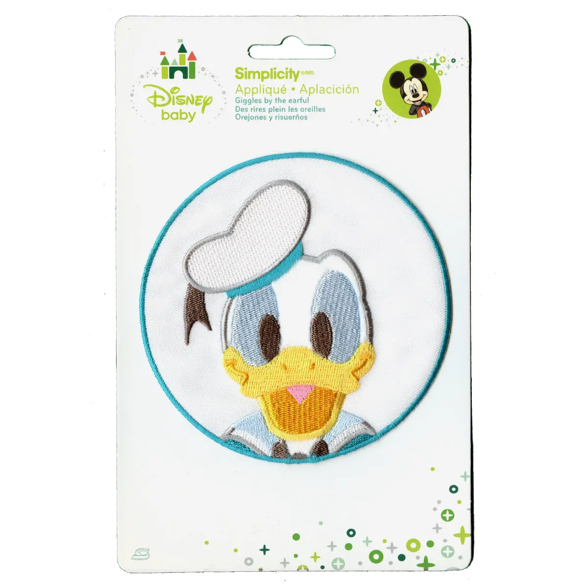 Disney Donald Duck In Blue Circle Embroidered Applique Iron On Patch - Image 2