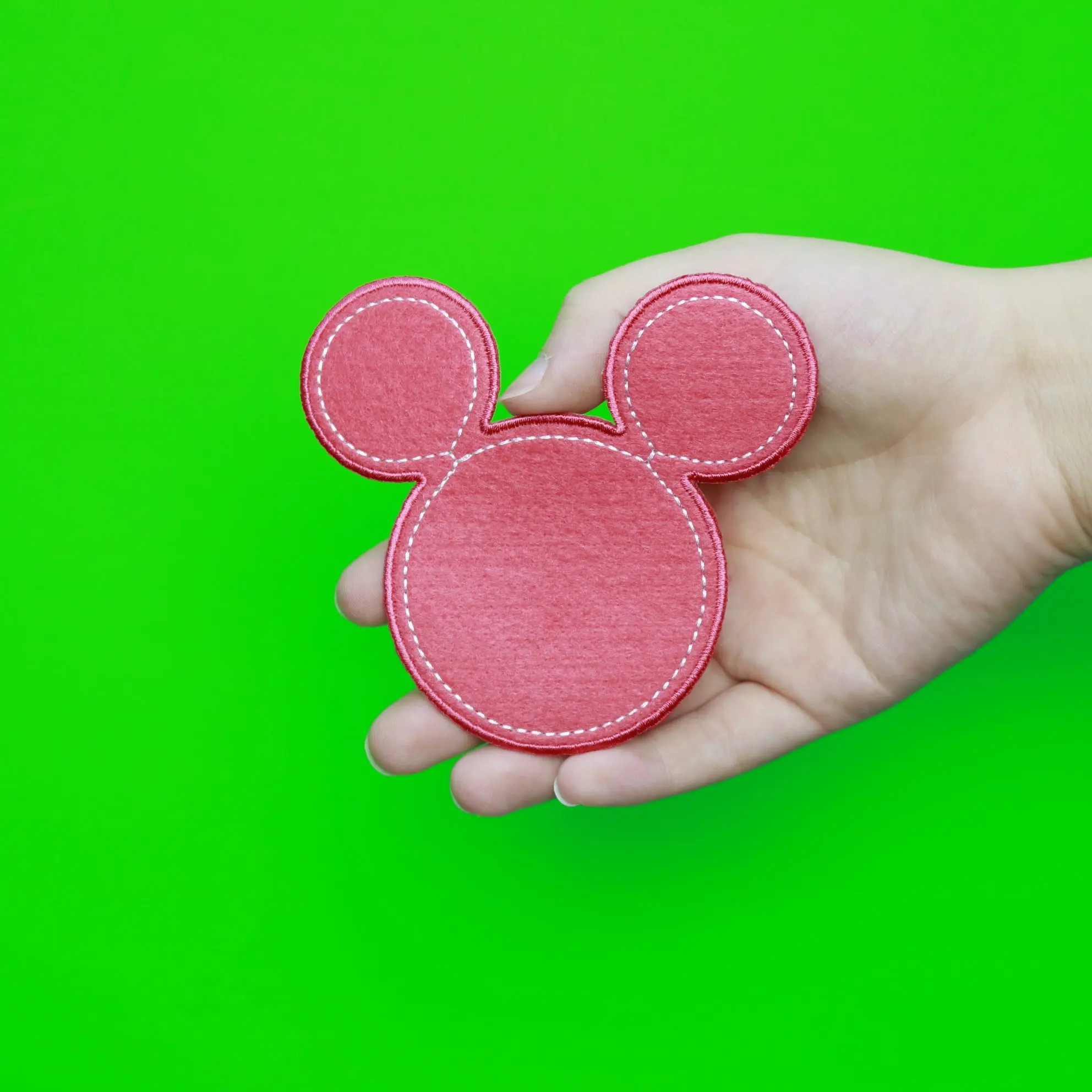 Disney Minnie Mouse Head Pink Embroidered Applique Iron On Patch - Image 3