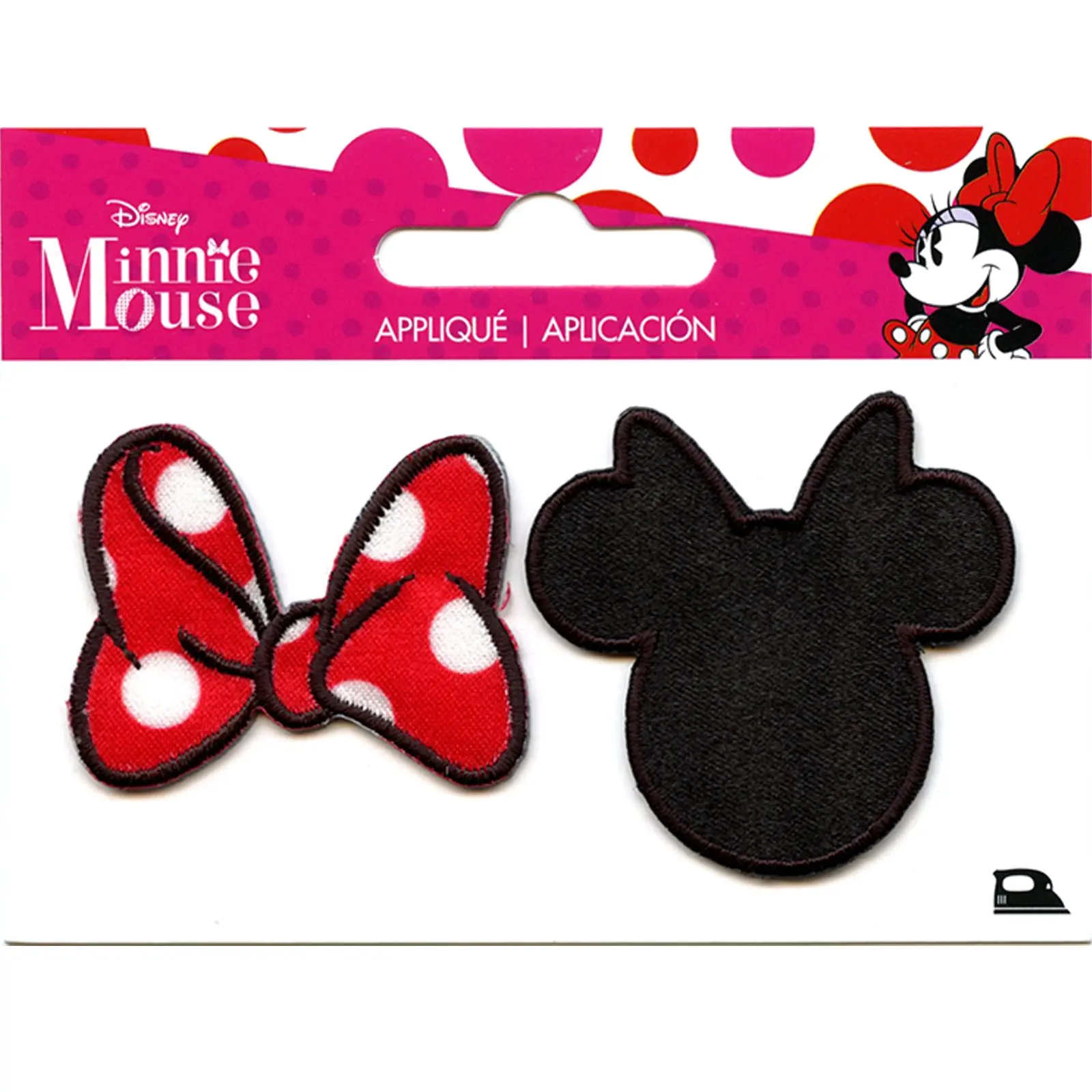 Disney Minnie Mouse Red Bow and Silhouette Iron on Applique Patch - Image 2