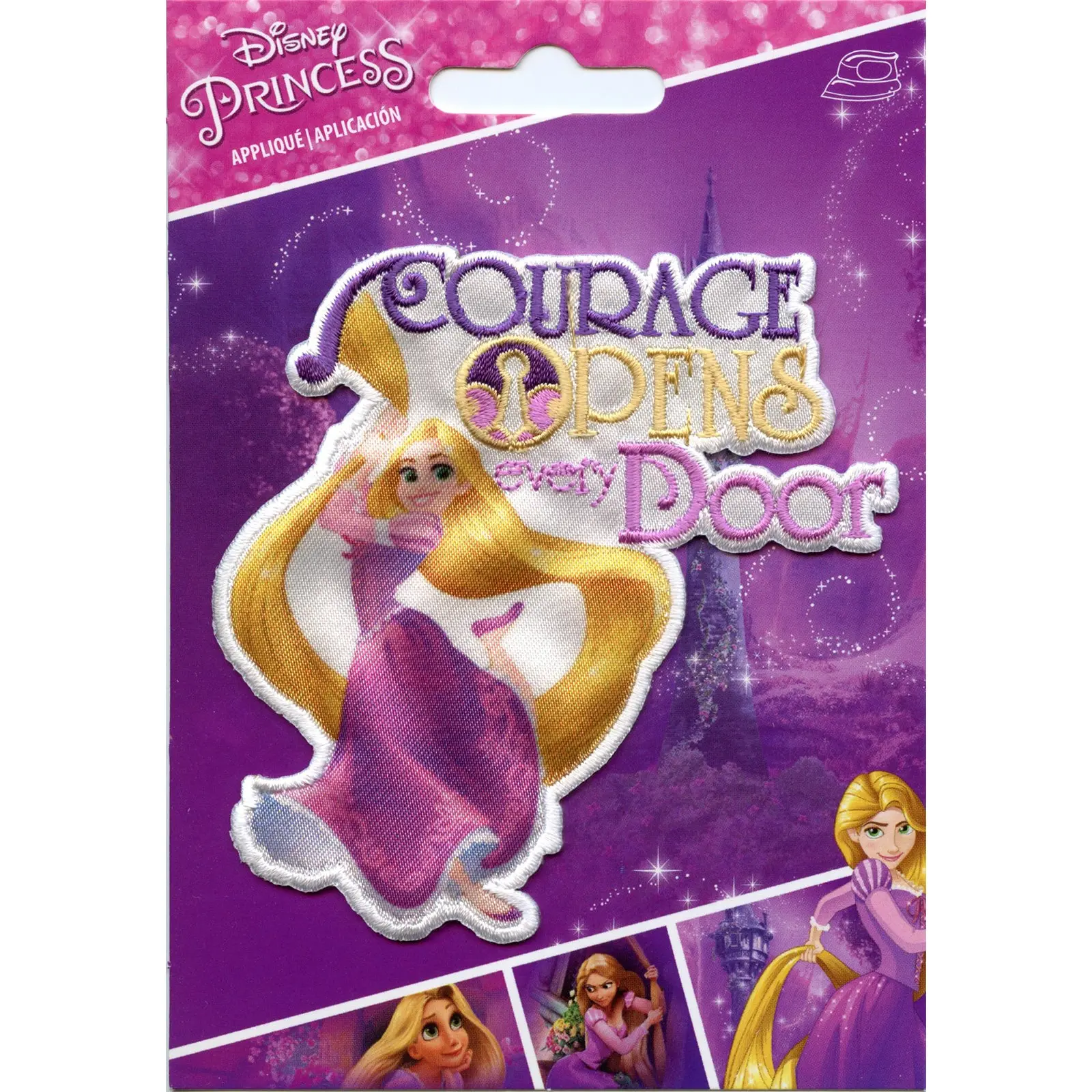Disney Princess Rapunzel Courage Script Iron on Embroidered Applique Patch - Image 2