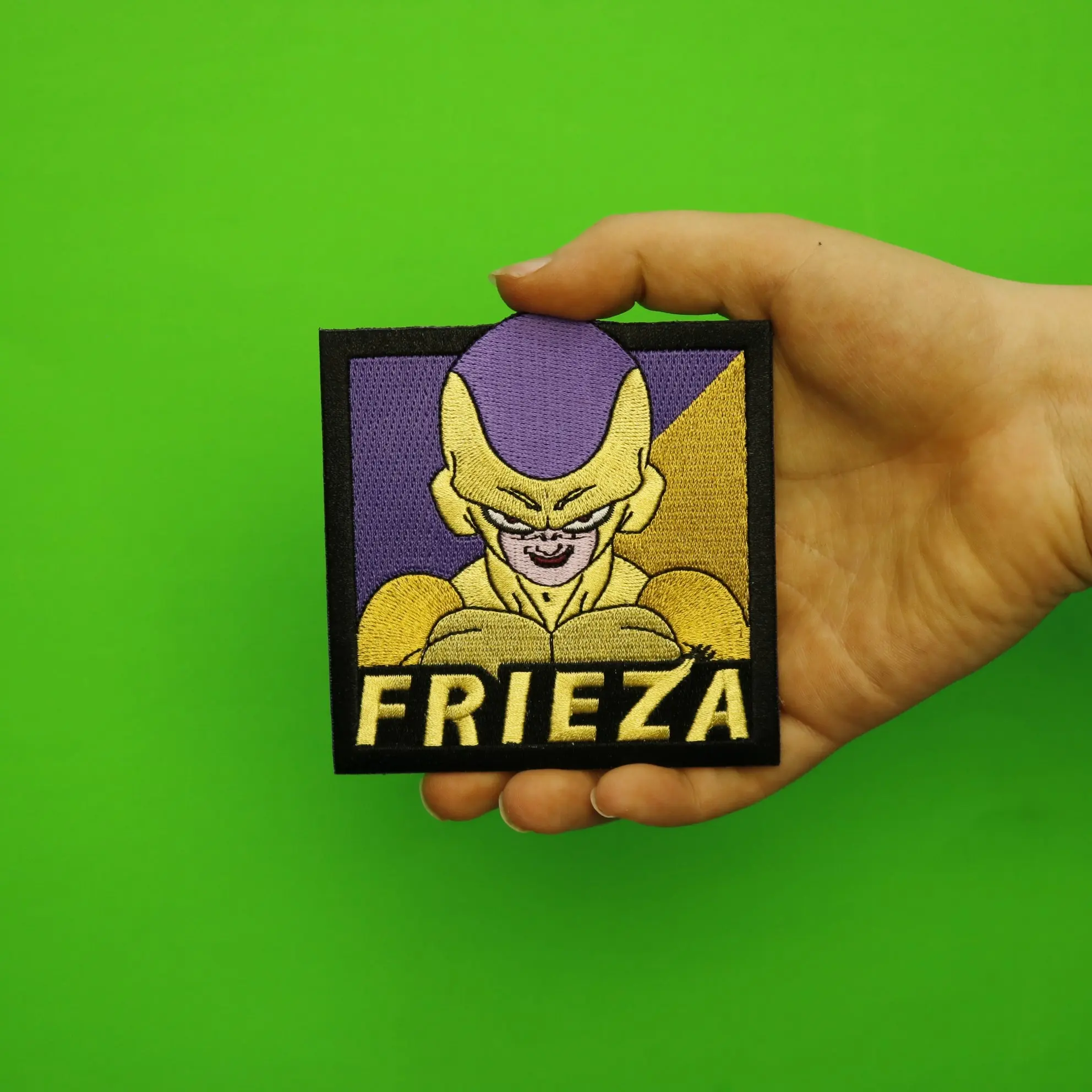 Dragon Ball Super Broly SSGSS Frieza Anime Square Embroidered Patch - Image 2