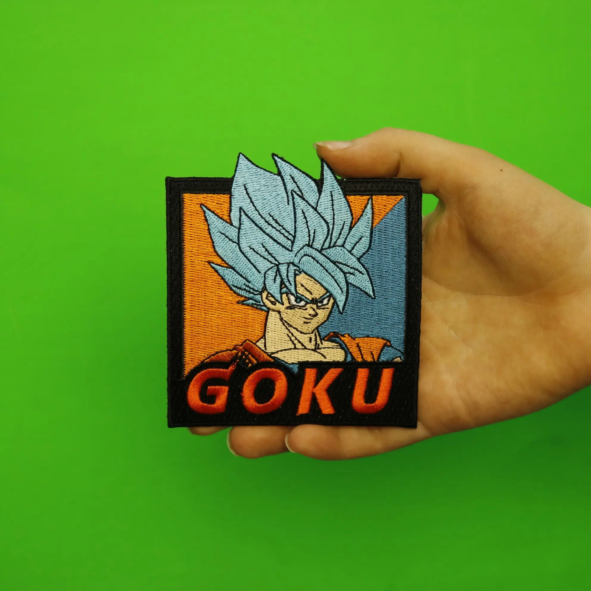 Dragon Ball Super Broly SSGSS Goku Anime Square Embroidered Patch - Image 2