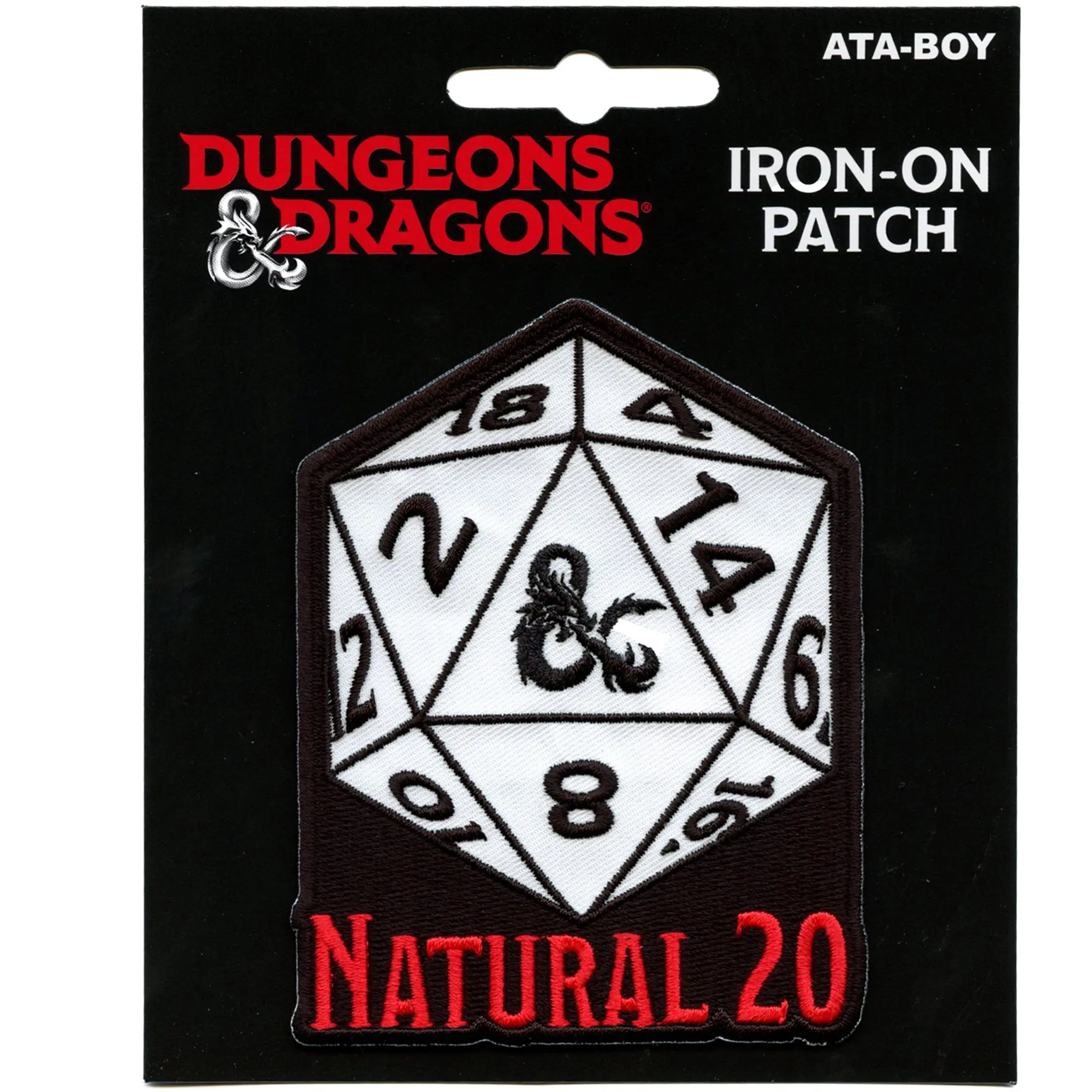 Dungeons And Dragons Natural 20 Patch Icosahedron Dice Game Embroidered Iron On - Image 2