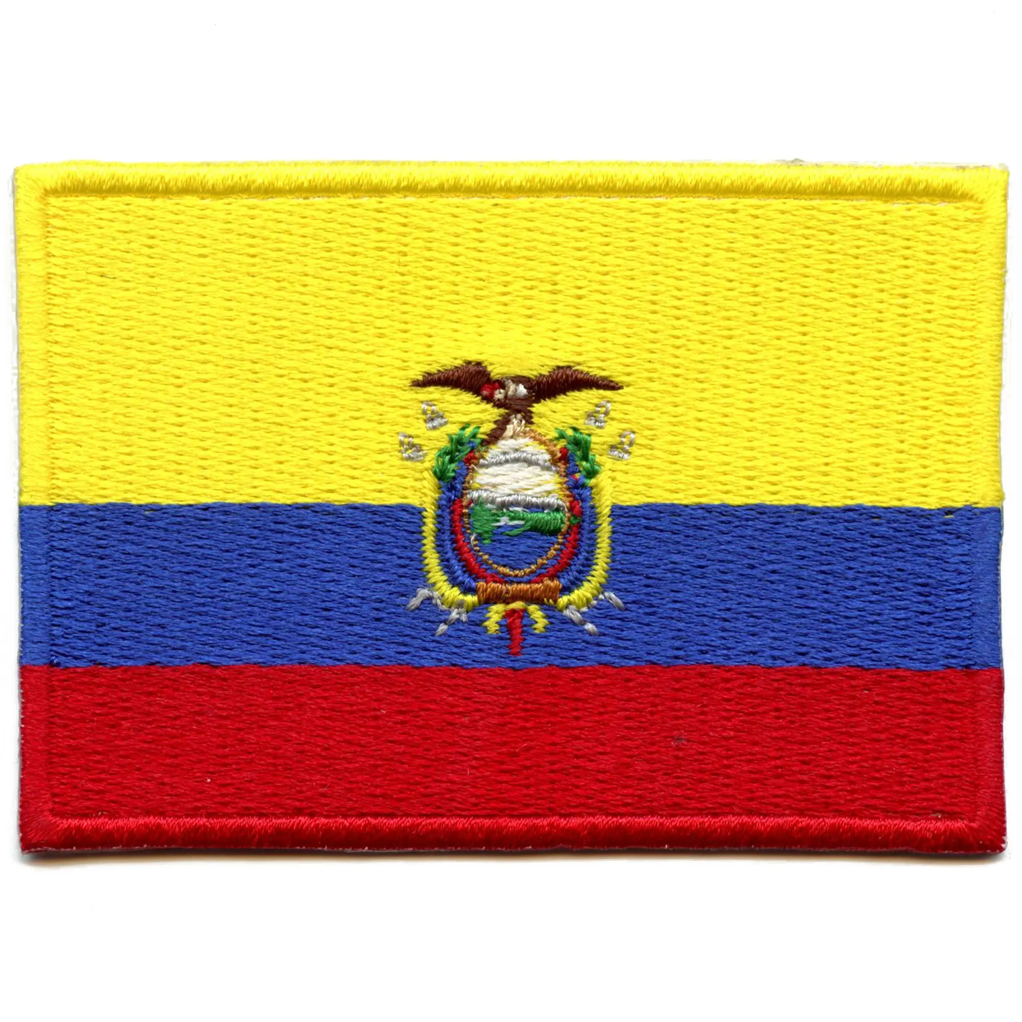 Ecuador Country Flag Patch Hispanic Latino Culture Embroidered Iron-On