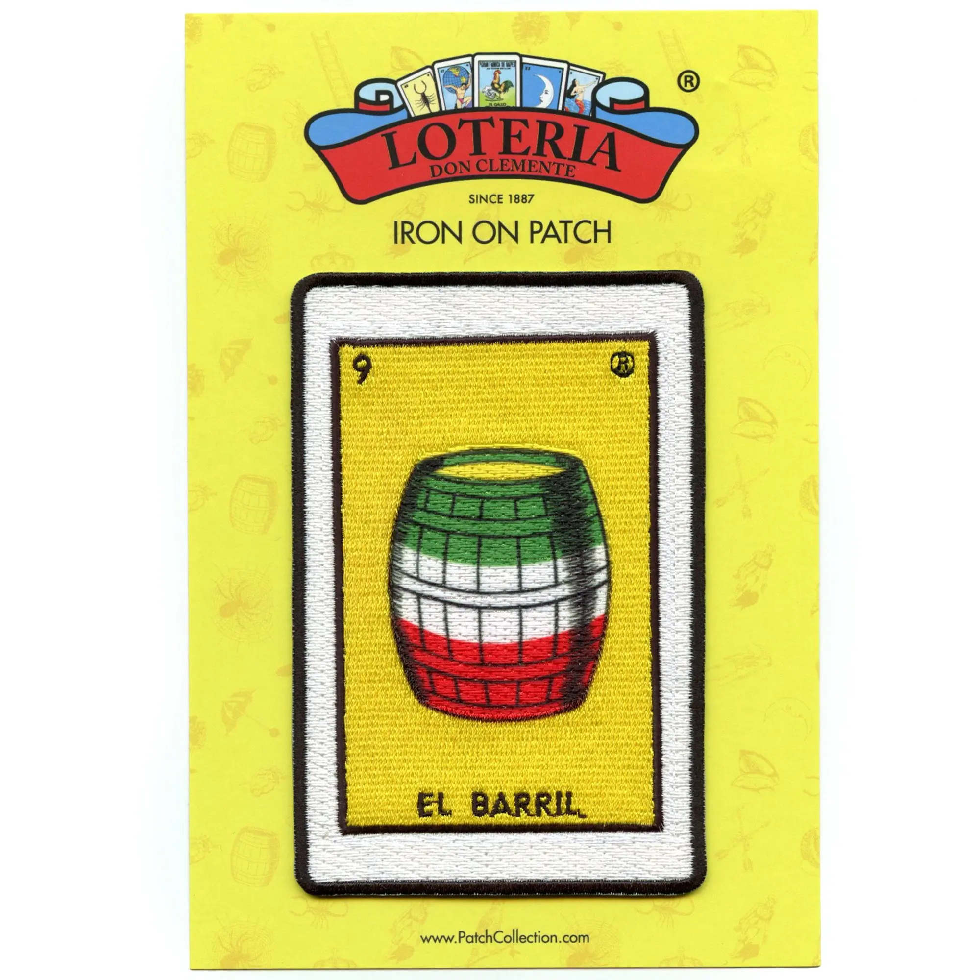 El Barril 9 Patch Barrel Mexican Loteria Card Sublimated Embroidery Iron On