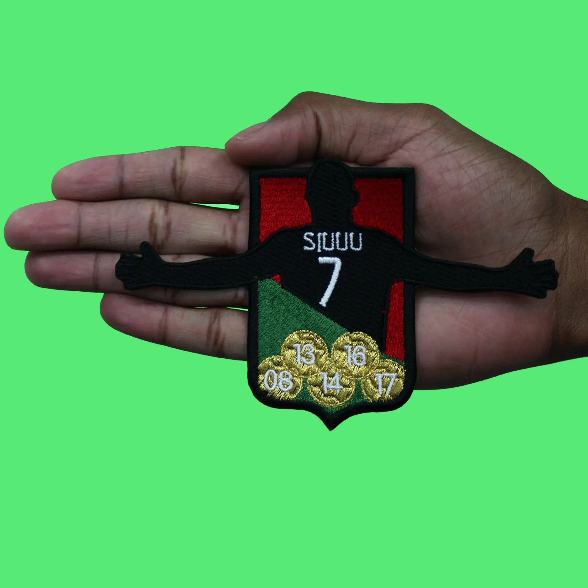 Elite Soccer Player Patch 7 Siuu Celebration Embroidered Iron On - Image 2