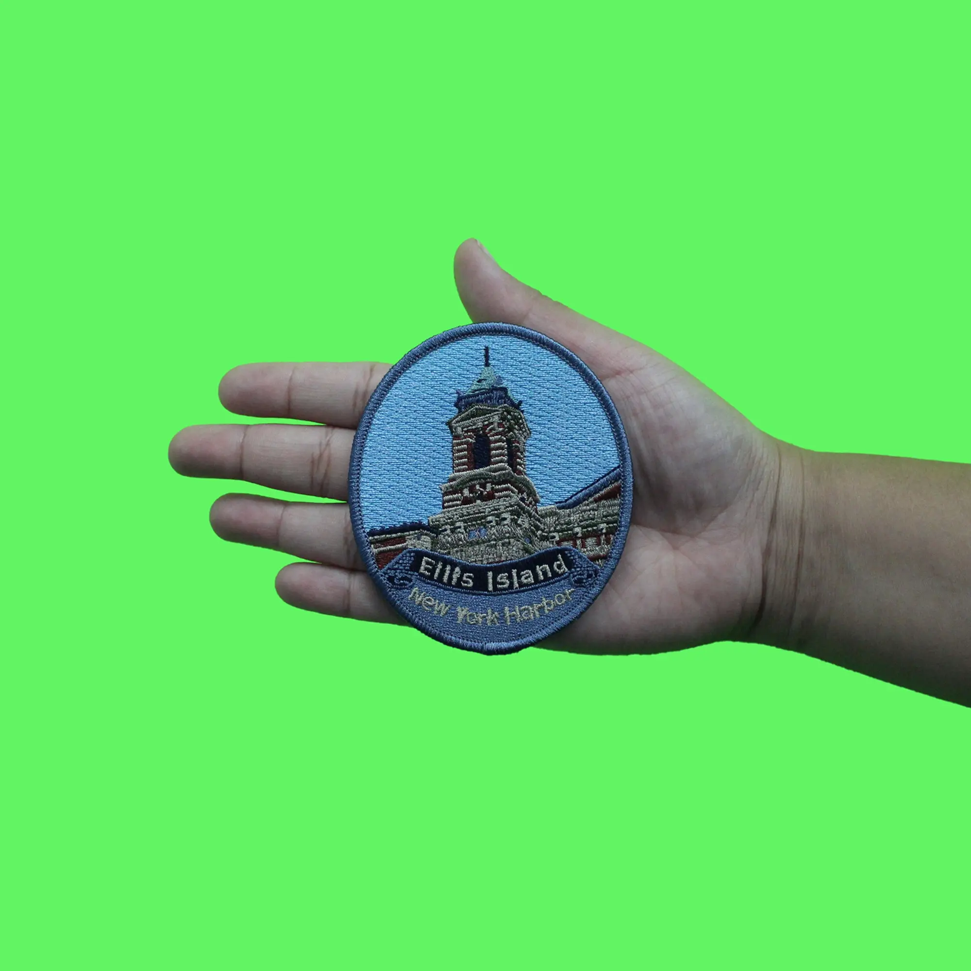 Ellis Island New York Harbor Patch Tears Hope Travel Embroidered Iron On - Image 2
