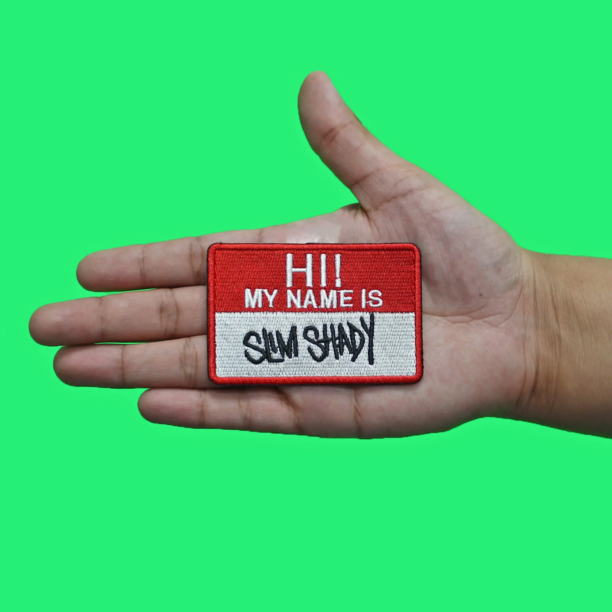 Eminem Hi My Name Is Slim Shady Name Badge Patch Rapper Album Embroidered Iron On - Image 2