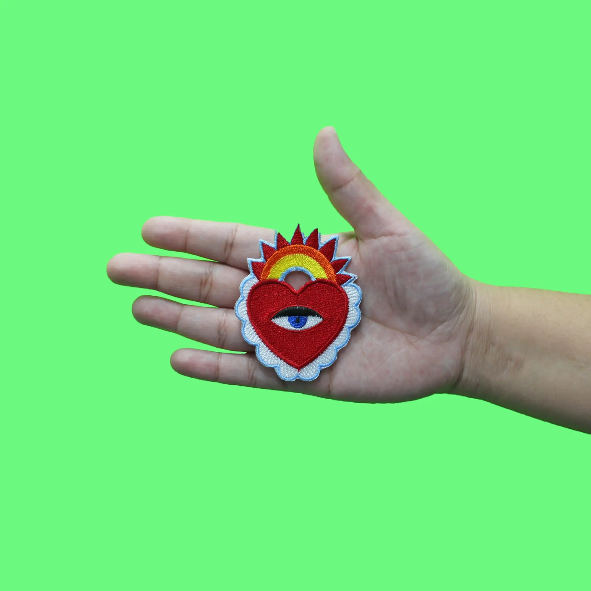 Evil Eye Sun In Sky Patch Spiritual Karma Embroidered Iron On - Image 2