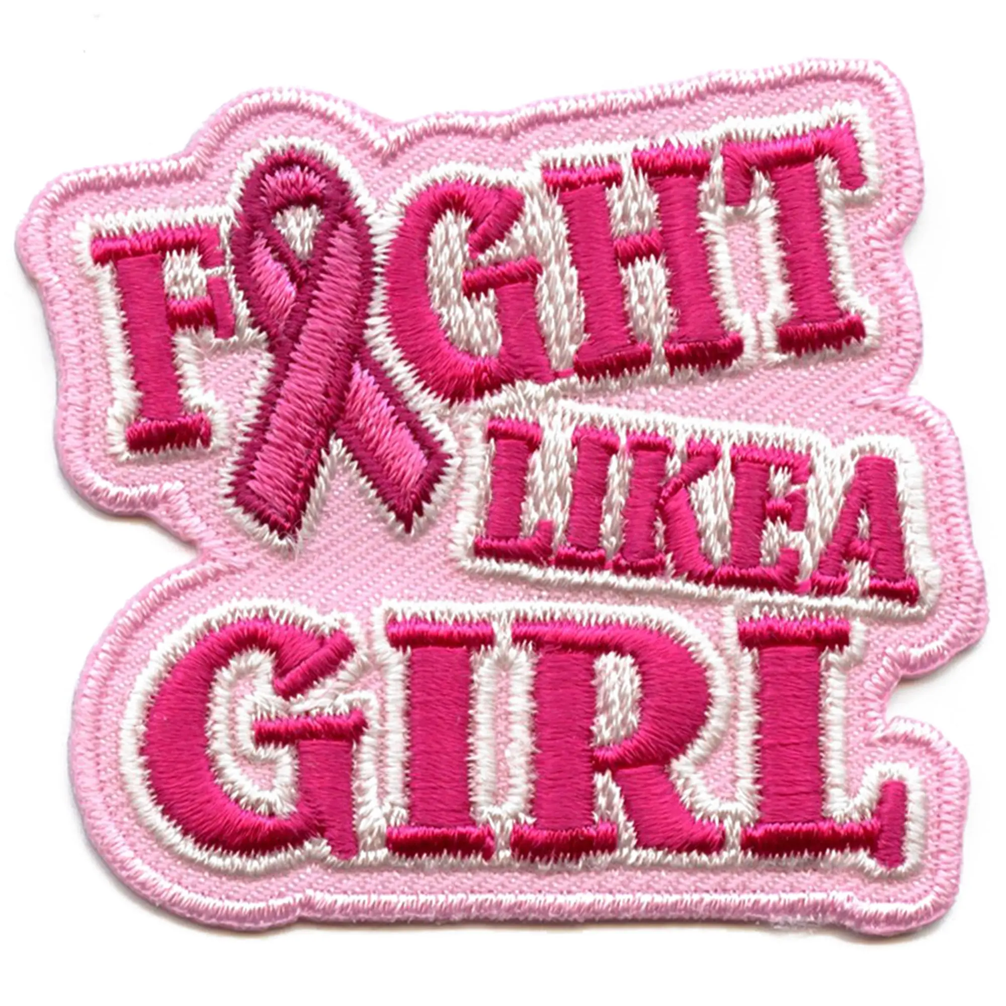 Girl Power Breast Cancer Patch Embroidered Iron On
