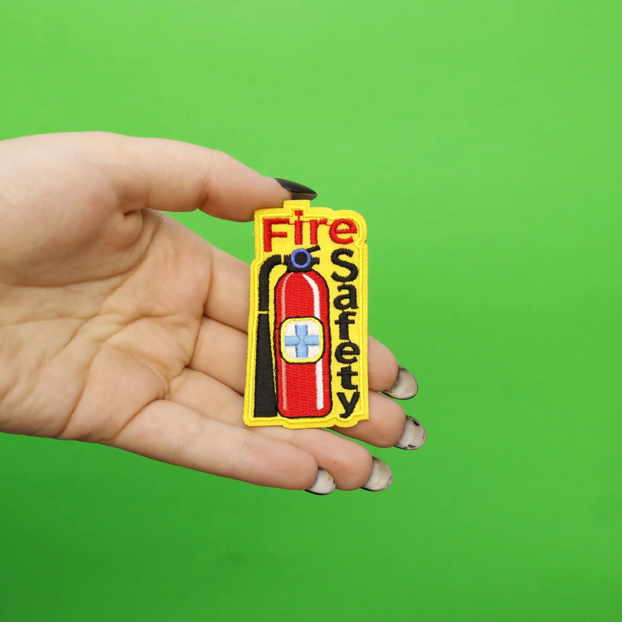 Fire Safety With Fire Extinguisher Embroidered Iron On Patch - Image 2