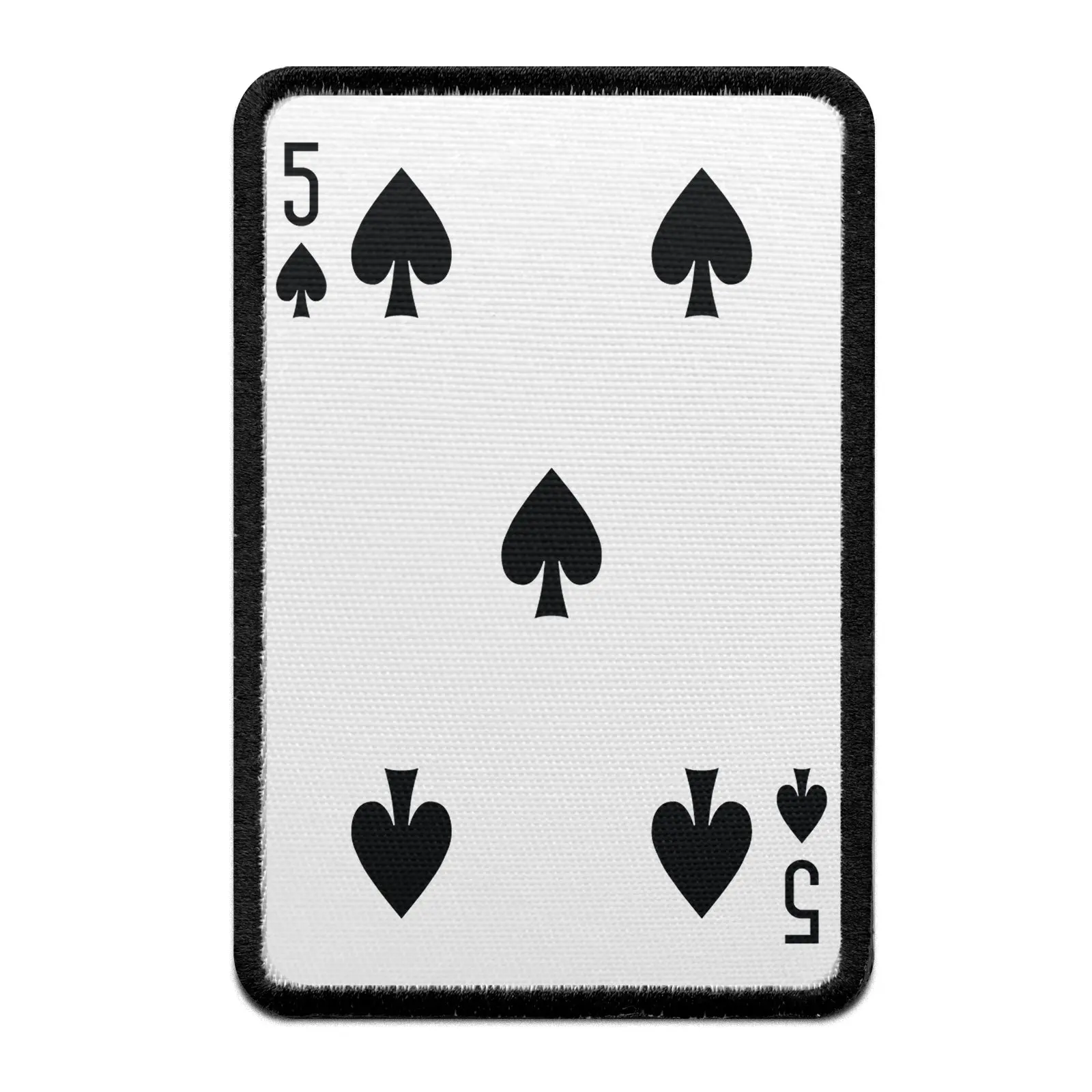 Five Of Spades Card FotoPatch Game Deck Embroidered Iron On